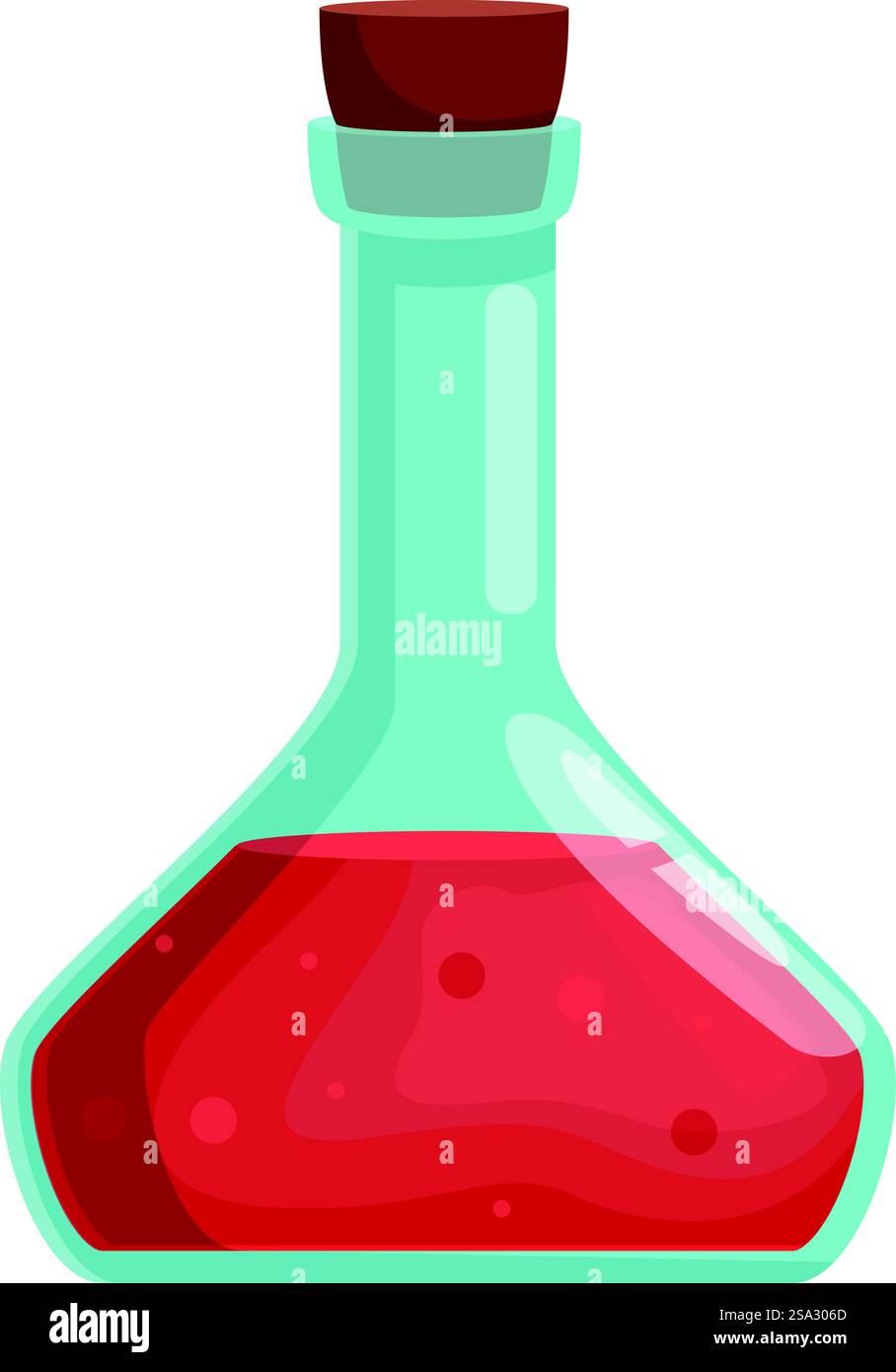 Icona rossa della pozione alchimista vettore del cartone animato. Composizione della formula. Fata magica. Icona rossa della pozione alchimista vettore del cartone animato. Composizione della formula Illustrazione Vettoriale