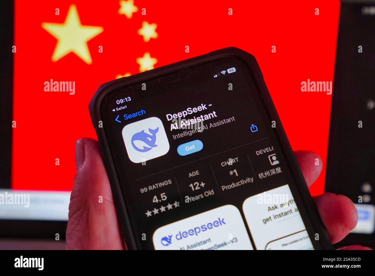 Applicazione DeepSeek ai su iPhone. Foto Stock