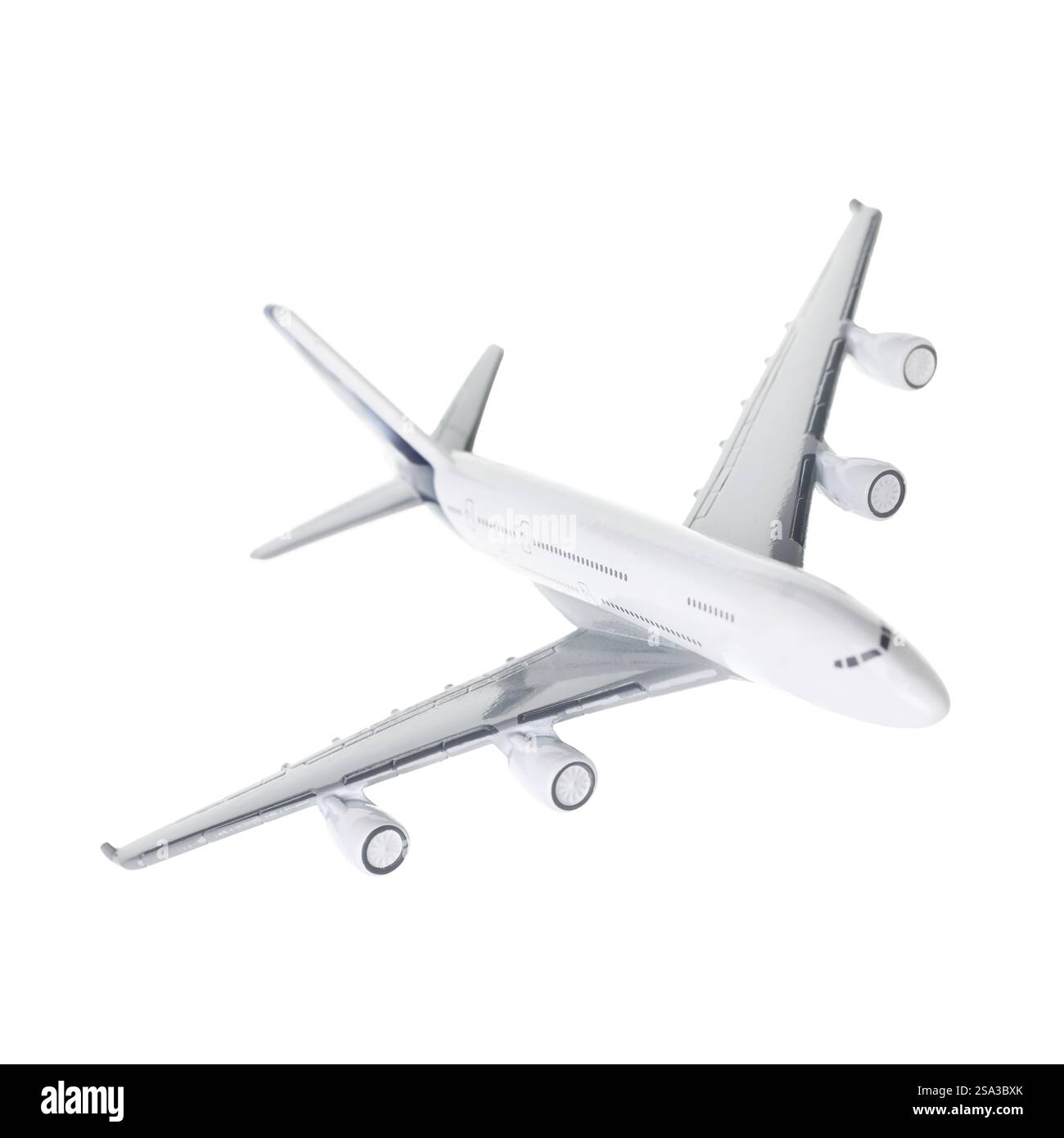 Modello aereo in aria su sfondo bianco Foto Stock