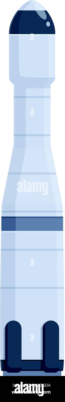 Design piatto di un veicolo di lancio spaziale isolato adatto per grafica scientifica o didattica. Illustrazione vettoriale di un razzo spaziale moderno Illustrazione Vettoriale
