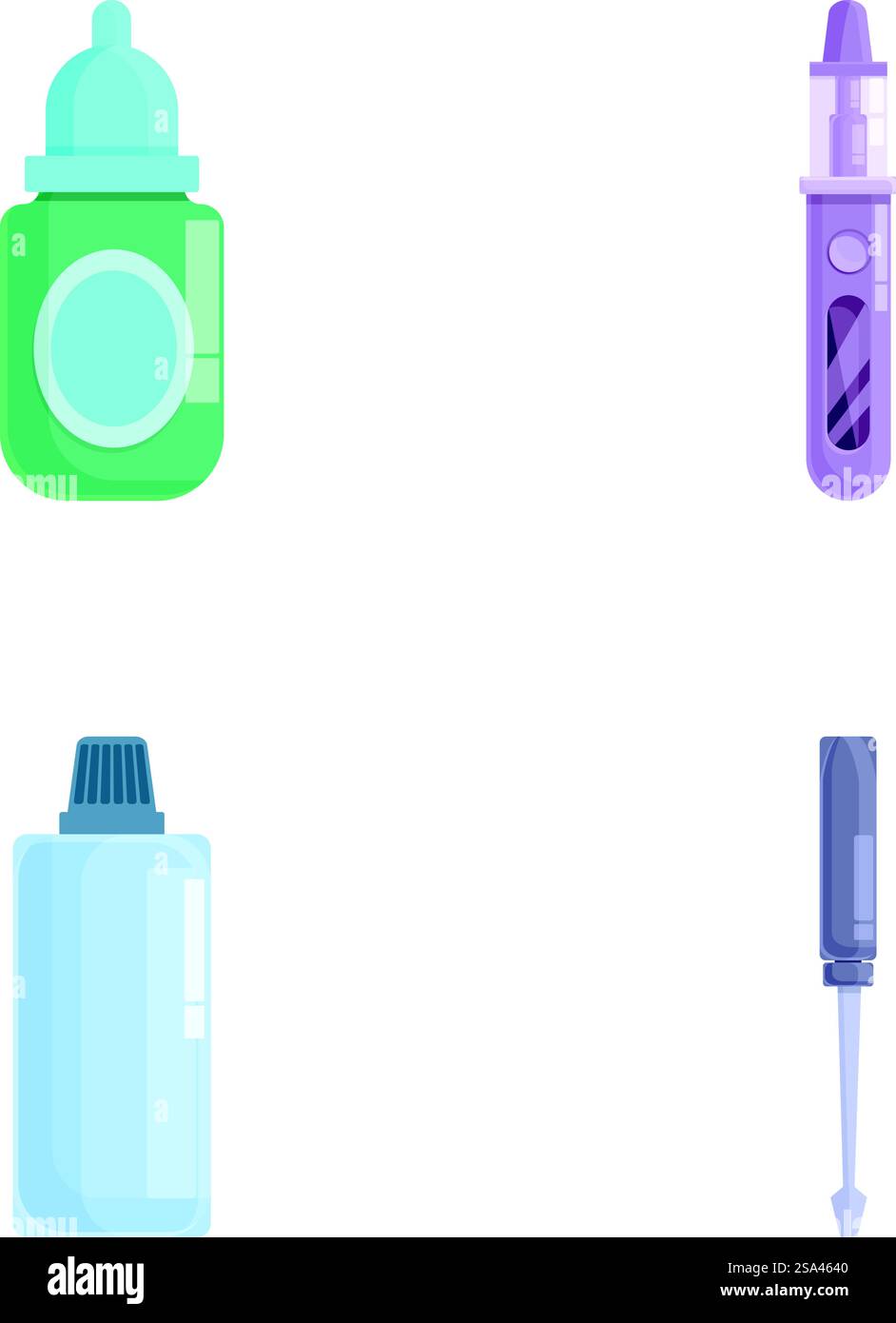 Le icone delle sigarette elettroniche impostano il vettore dei cartoni animati. E accessorio sigaretta. Fumo alternativo. Le icone delle sigarette elettroniche impostano il vettore dei cartoni animati. E accessorio sigaretta Illustrazione Vettoriale