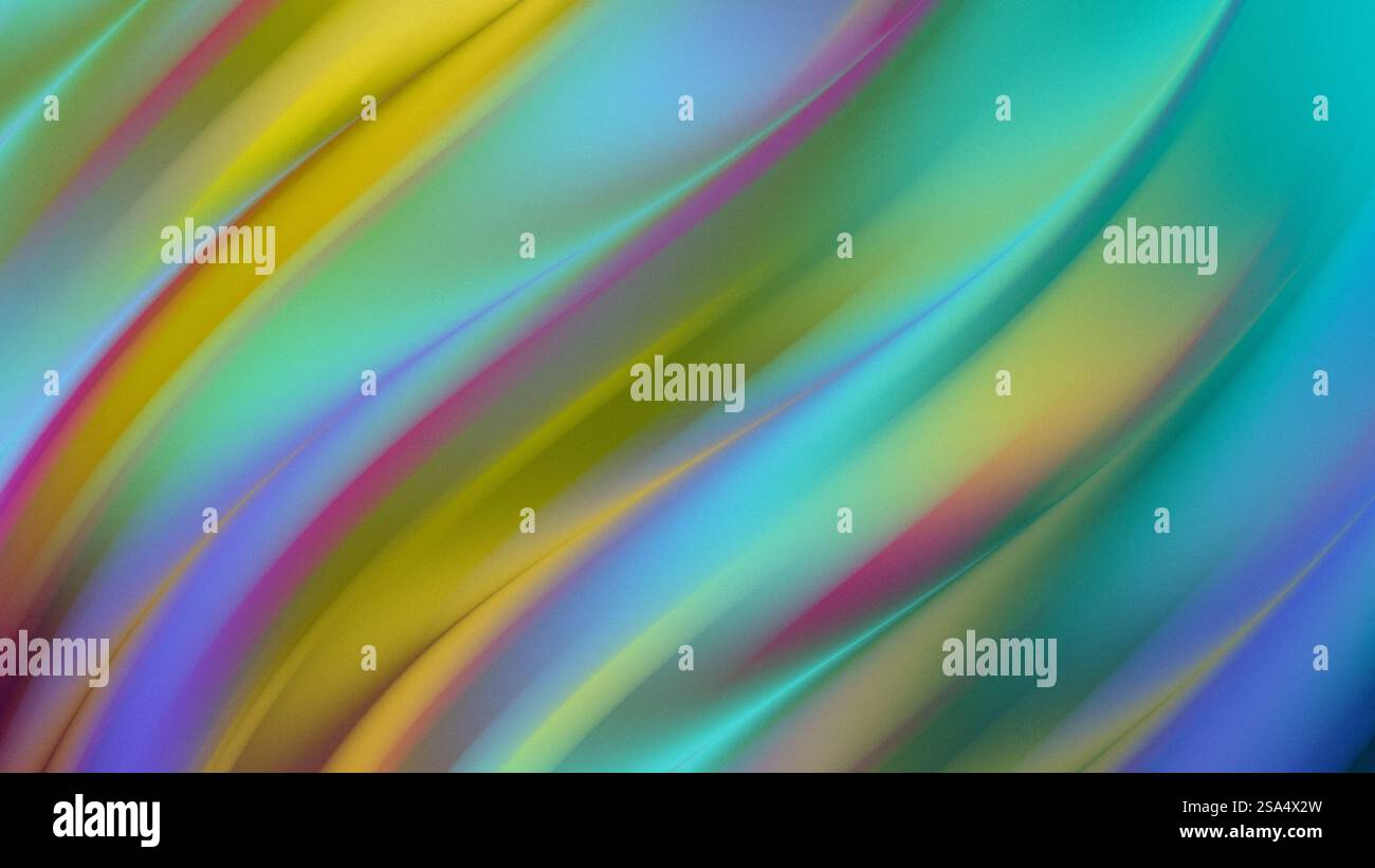 Colori a gradiente astratto onde grafica in movimento, sfondo in loop utilizzato per progetti video, presentazioni, report e spot naturali o ispirati Foto Stock