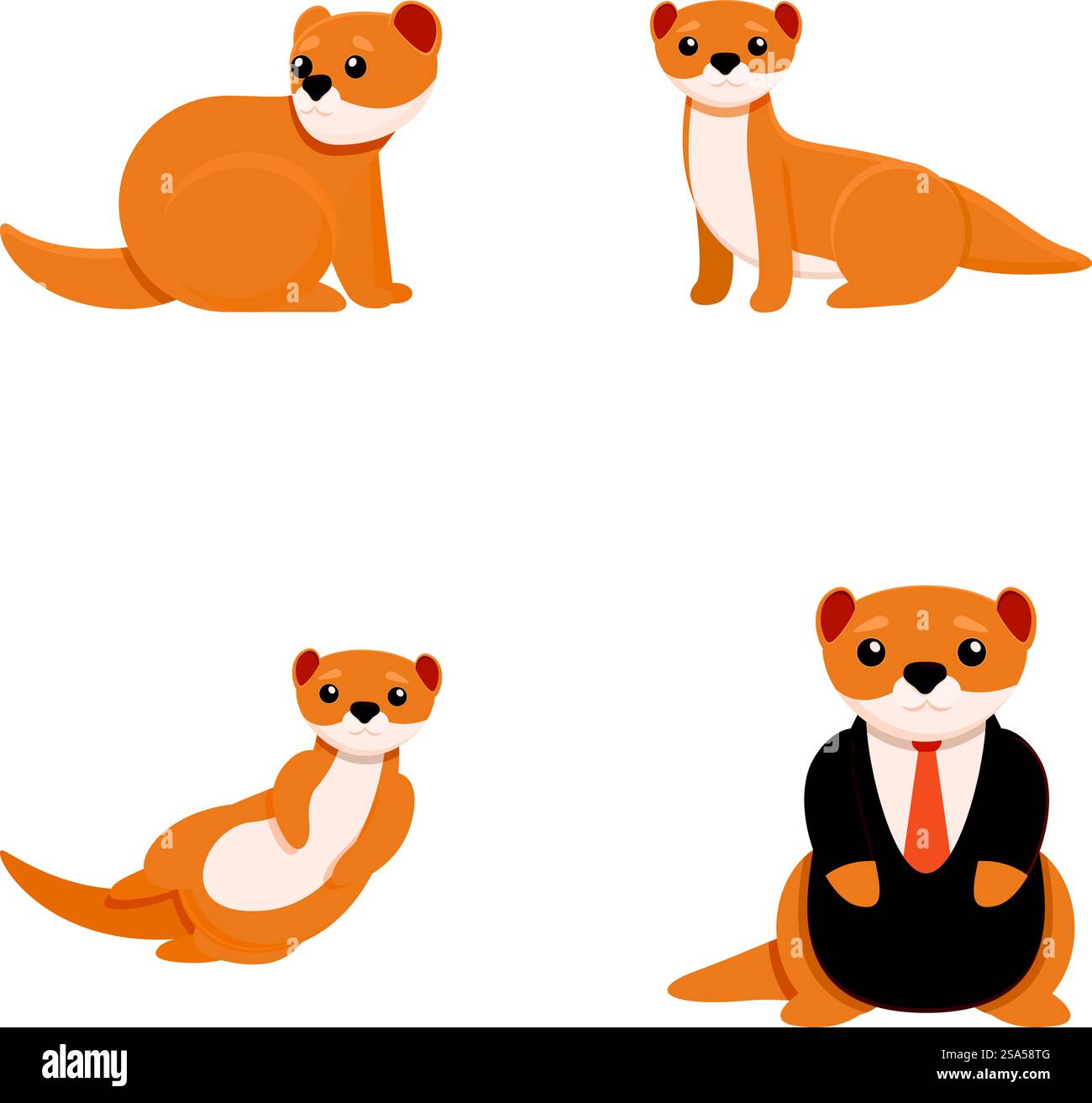 Le icone visone impostano il vettore dei cartoni animati. Carino e divertente animale di visone. Personaggio dei cartoni animati. Le icone visone impostano il vettore dei cartoni animati. Carino e divertente animale di visone Illustrazione Vettoriale