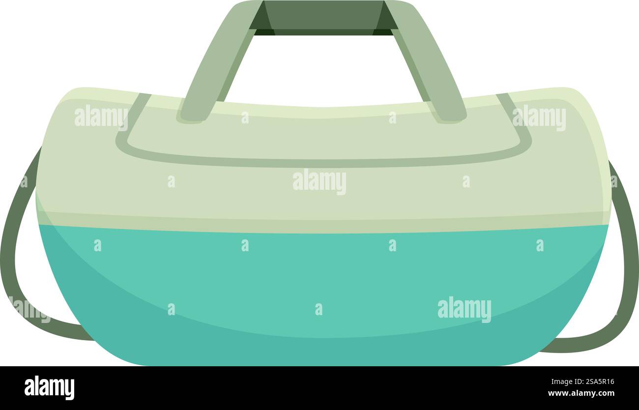 Borsa sportiva in attesa di una sessione in palestra con il proprietario. Borsa sportiva pronta per una sessione di allenamento Illustrazione Vettoriale