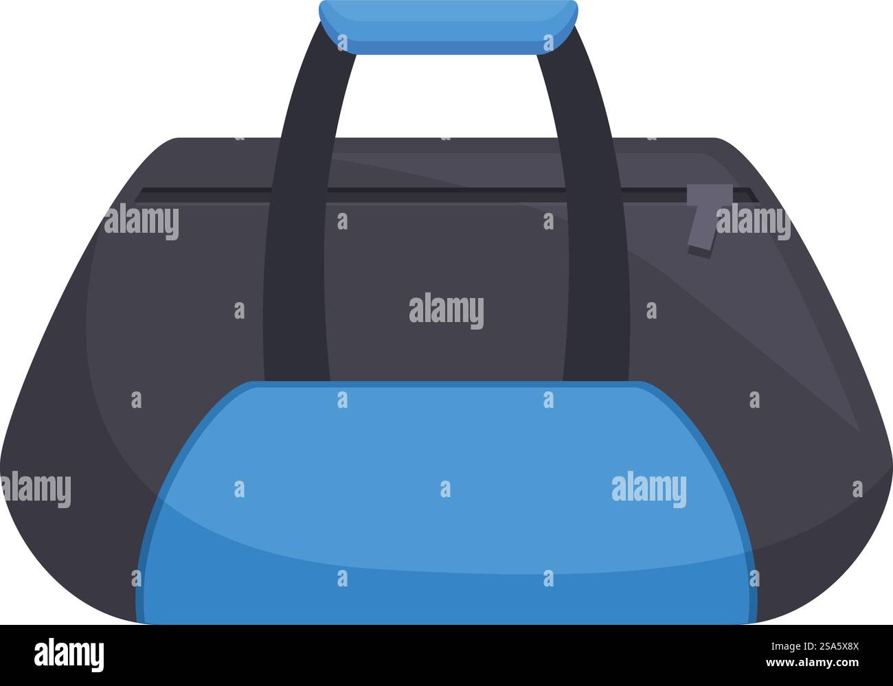 Borsa sportiva isolata su uno sfondo bianco che rappresenta l'andare in palestra o in viaggio. Borsa sportiva isolata su sfondo bianco che rappresenta il fitness e il viaggio Illustrazione Vettoriale