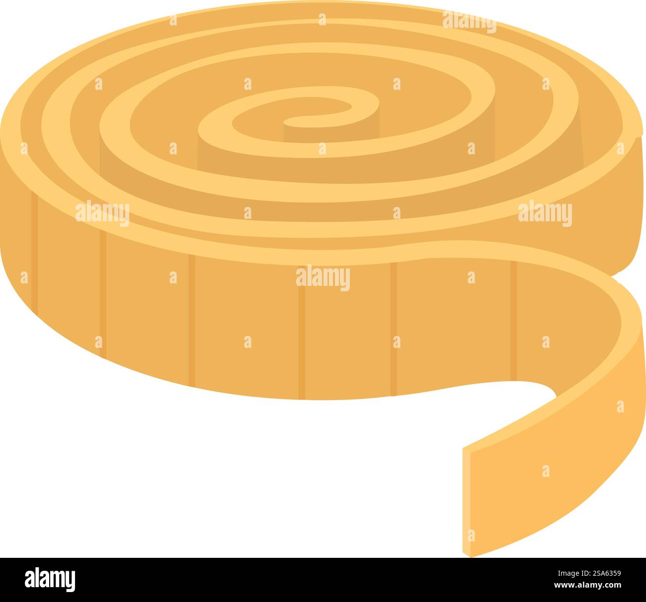 Pasta fresca arrotolata a forma di spirale, che rappresenta l'arte della cucina italiana. Pasta fresca arrotolata per piatti della cucina italiana Illustrazione Vettoriale