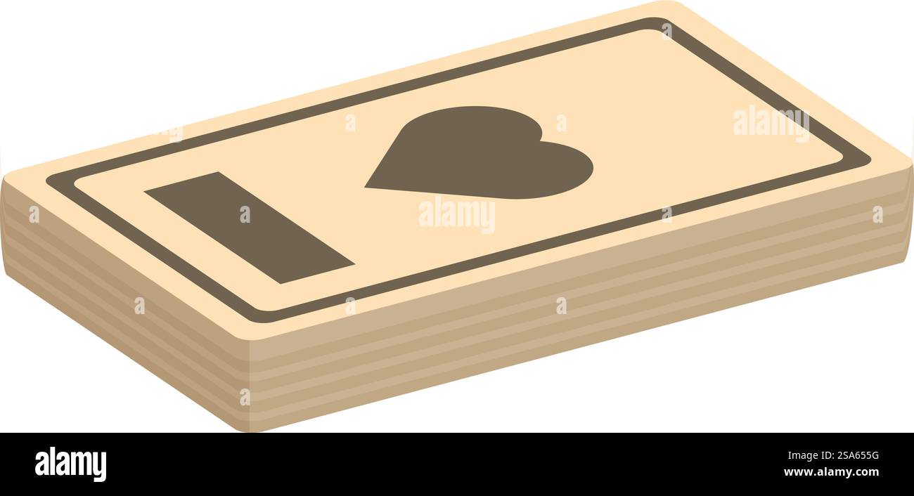 Mazzo di carte con cuori adagiati su sfondo bianco che rappresenta il gioco d'azzardo o i giochi di carte. Mazzo di carte con cuori adagiati su sfondo bianco Illustrazione Vettoriale