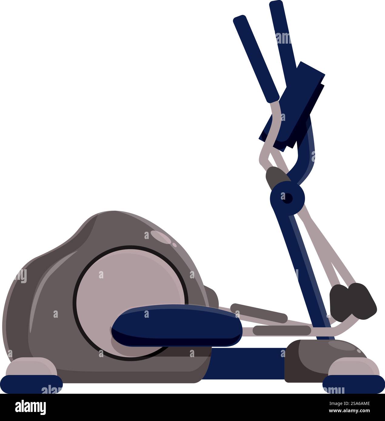 Macchina ellittica per allenamento cardiovascolare su sfondo bianco. Macchina ellittica per allenamento cardiovascolare in casa Illustrazione Vettoriale