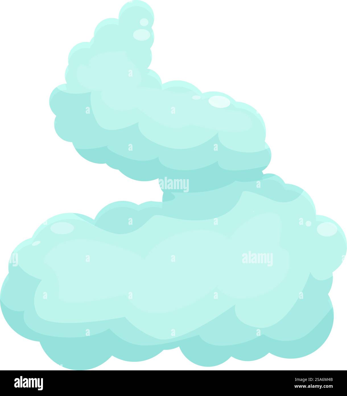 Illustrazione di un cartone animato di una nuvola di fumo blu che forma un numero due. Nuvola di fumo blu che forma un numero due Illustrazione Vettoriale