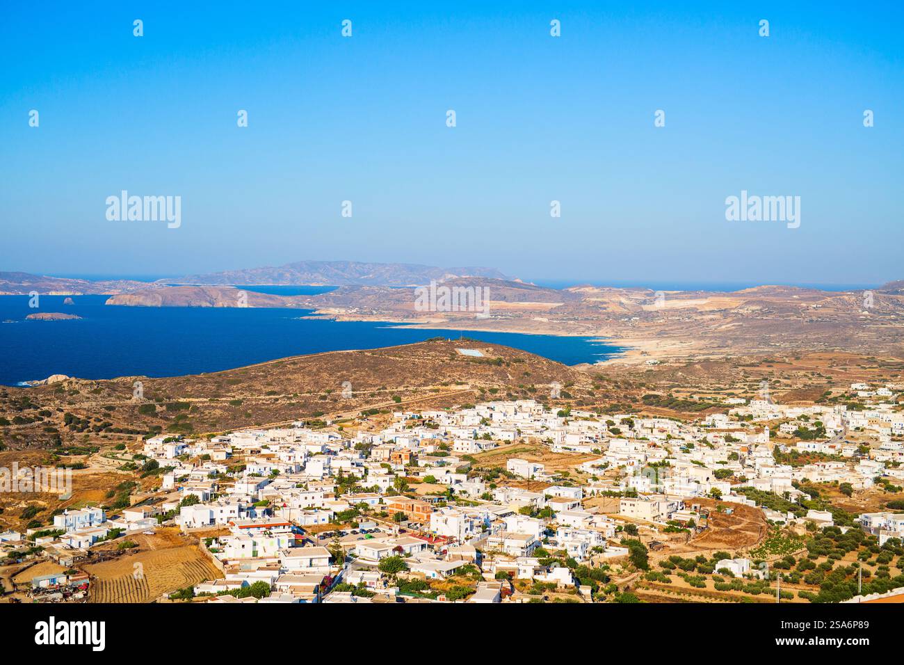 Paesaggio mozzafiato dell'isola di Milos in Grecia Foto Stock