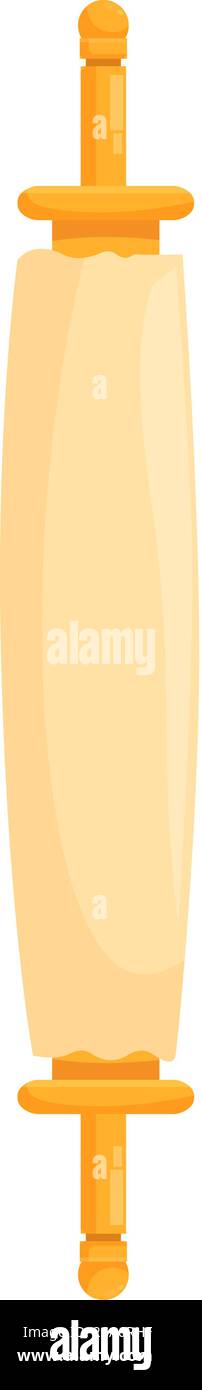 Pergamena della Torah, simbolo della fede e del patrimonio ebraico, con manici dorati e una pergamena vuota per il testo sacro. Rotolo della Torah che rappresenta la tradizione ebraica e l'osservanza religiosa Illustrazione Vettoriale