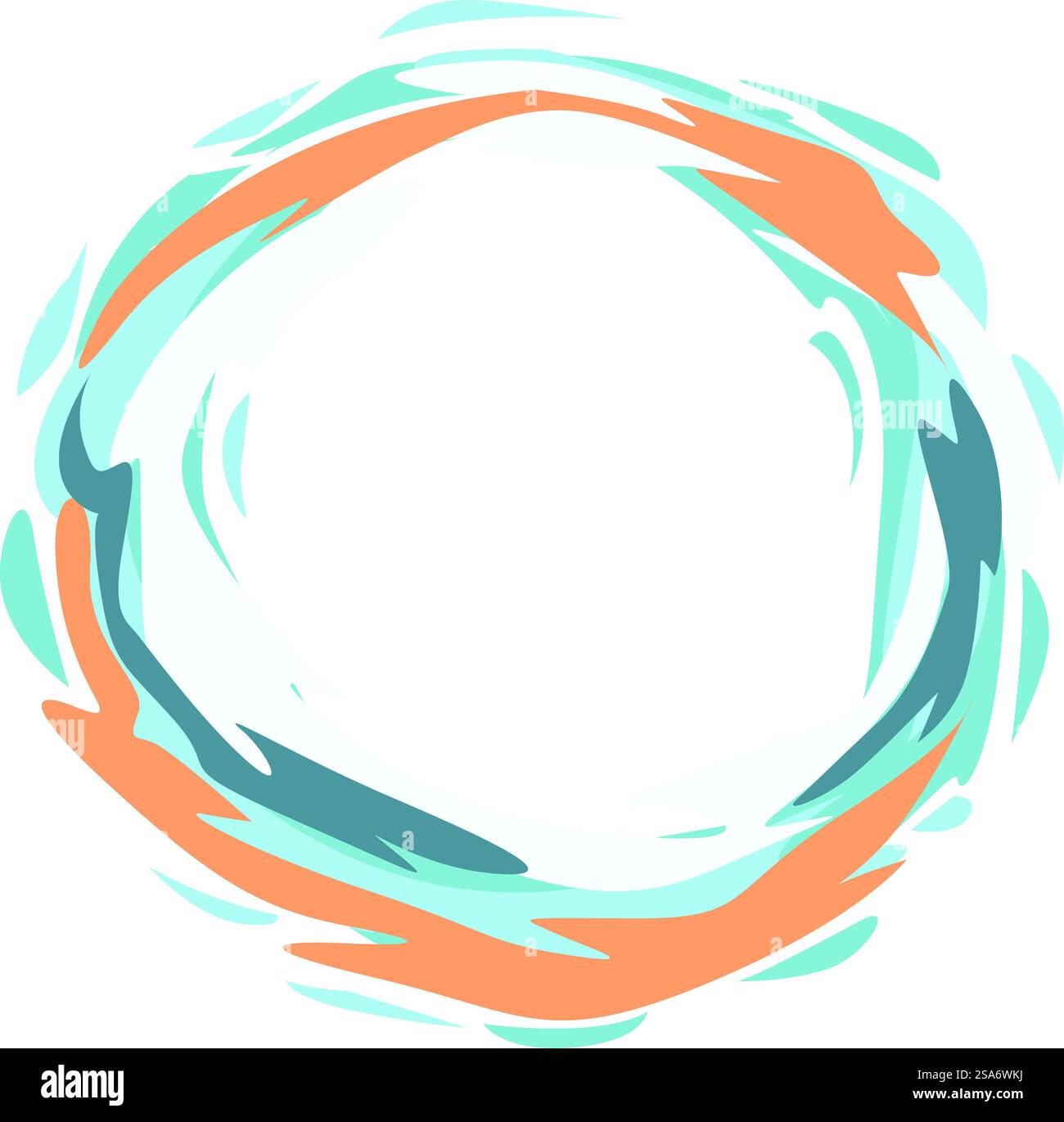 Sfondo di forma rotonda astratta in toni blu e arancione che forma un cerchio per i progetti di progettazione. Sfondo di forma rotonda astratta con toni blu e arancioni che formano un cerchio Illustrazione Vettoriale