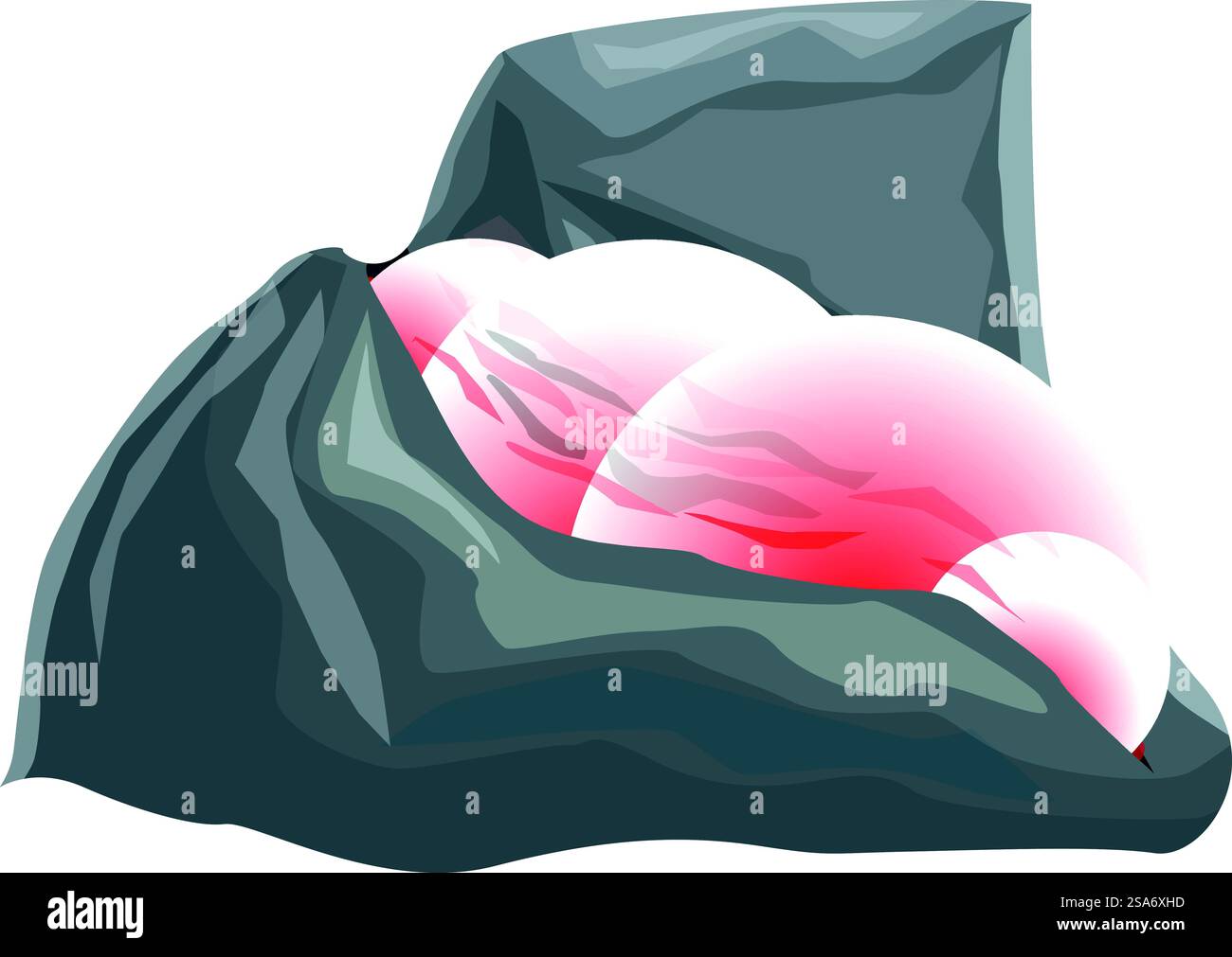 Illustrazione a cartoni animati di un vulcano che erutta con lava fusa che scorre lungo il lato. Il vulcano erutta con lava fusa che scorre giù Illustrazione Vettoriale