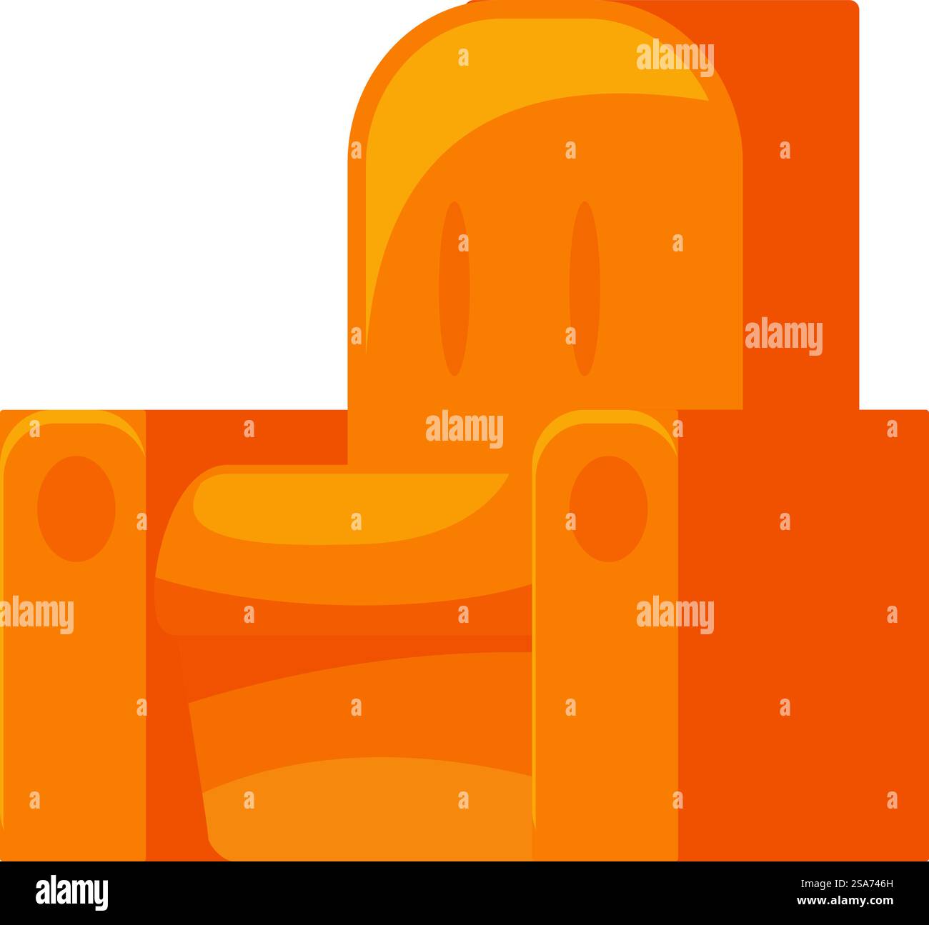 Poltrona arancione semplice ma elegante che ti invita a sederti e rilassarti dopo una dura giornata. Comoda poltrona arancione che ti invita a rilassarti Illustrazione Vettoriale
