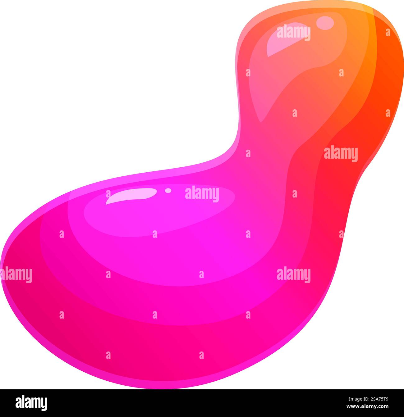 Il coloratissimo blob si abbassa, creando una forma astratta. La colorata schiuma che sgocciola verso il basso crea una forma astratta Illustrazione Vettoriale