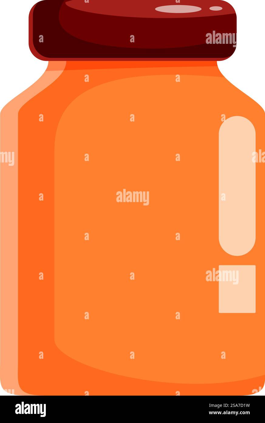 Il semplice contenitore arancione con etichetta vuota è ideale per presentare il marchio e i logo. Confezione del contenitore arancione con etichetta vuota per il branding del mockup Illustrazione Vettoriale