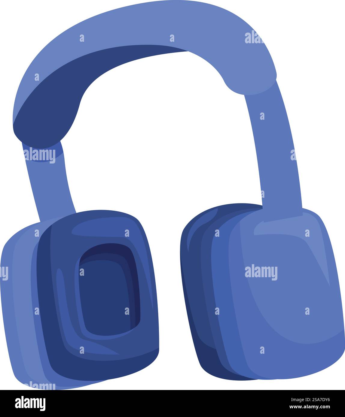 Cuffie blu isolate su sfondo bianco per un'esperienza audio di alta qualità. Cuffie moderne che offrono un audio coinvolgente e un'esperienza di ascolto confortevole Illustrazione Vettoriale