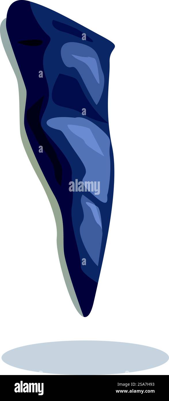 Punta di lancia in pietra affilata dello strumento di caccia dell'età paleolitica. Punta di lancia per arma dell'età della pietra fatta di pietra focaia Illustrazione Vettoriale