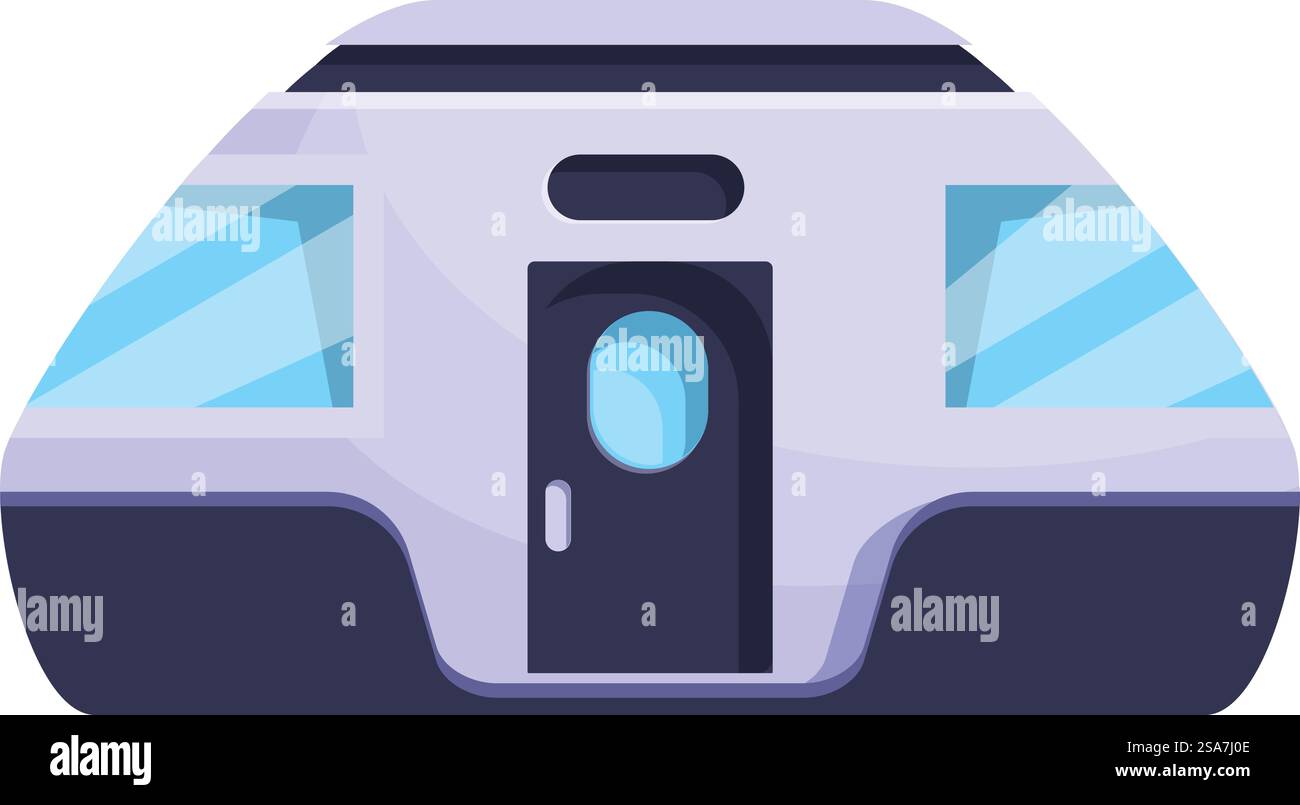 Moderno vagone ferroviario ad alta velocità che presenta la porta d'imbarco, il viaggio e il trasporto icona. Moderno vagone ferroviario ad alta velocità che presenta la porta d'imbarco Illustrazione Vettoriale