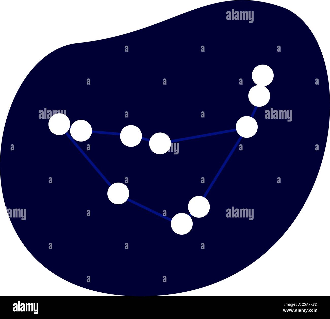 La costellazione del Capricorno splende su uno sfondo blu scuro. La costellazione del Capricorno si forma su sfondo blu scuro Illustrazione Vettoriale