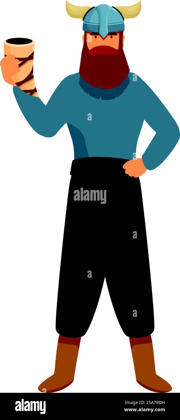 Il guerriero vichingo regge un corno di birra. Orgoglioso guerriero vichingo che regge un corno di birra Illustrazione Vettoriale Il guerriero vichingo regge un corno di birra. Orgoglioso guerriero vichingo che regge un corno di birra Illustrazione Vettoriale