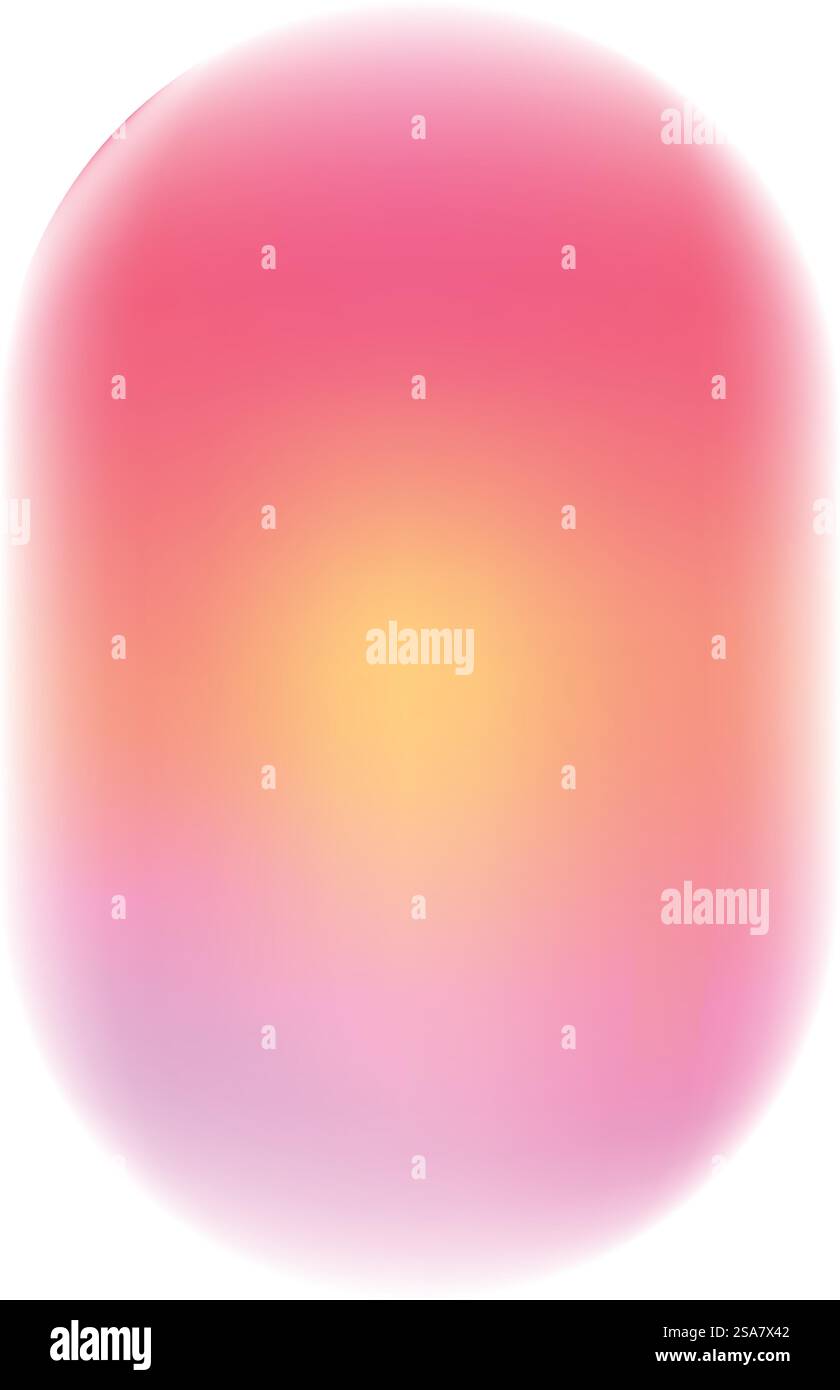 Sfondo di forma ovale caratterizzato da una transizione uniforme tra rosso, arancione, giallo e rosa. Sfondo colorato astratto con sfumature di rosso arancione giallo e rosa Illustrazione Vettoriale