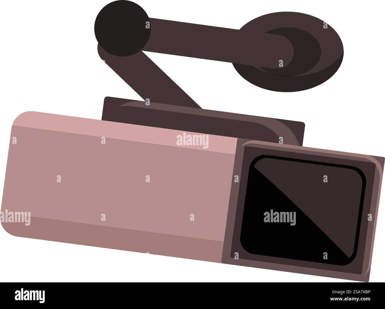 La telecamera di sicurezza sta registrando, fornendo sicurezza e protezione. Telecamera di sicurezza per la sorveglianza e il monitoraggio Illustrazione Vettoriale