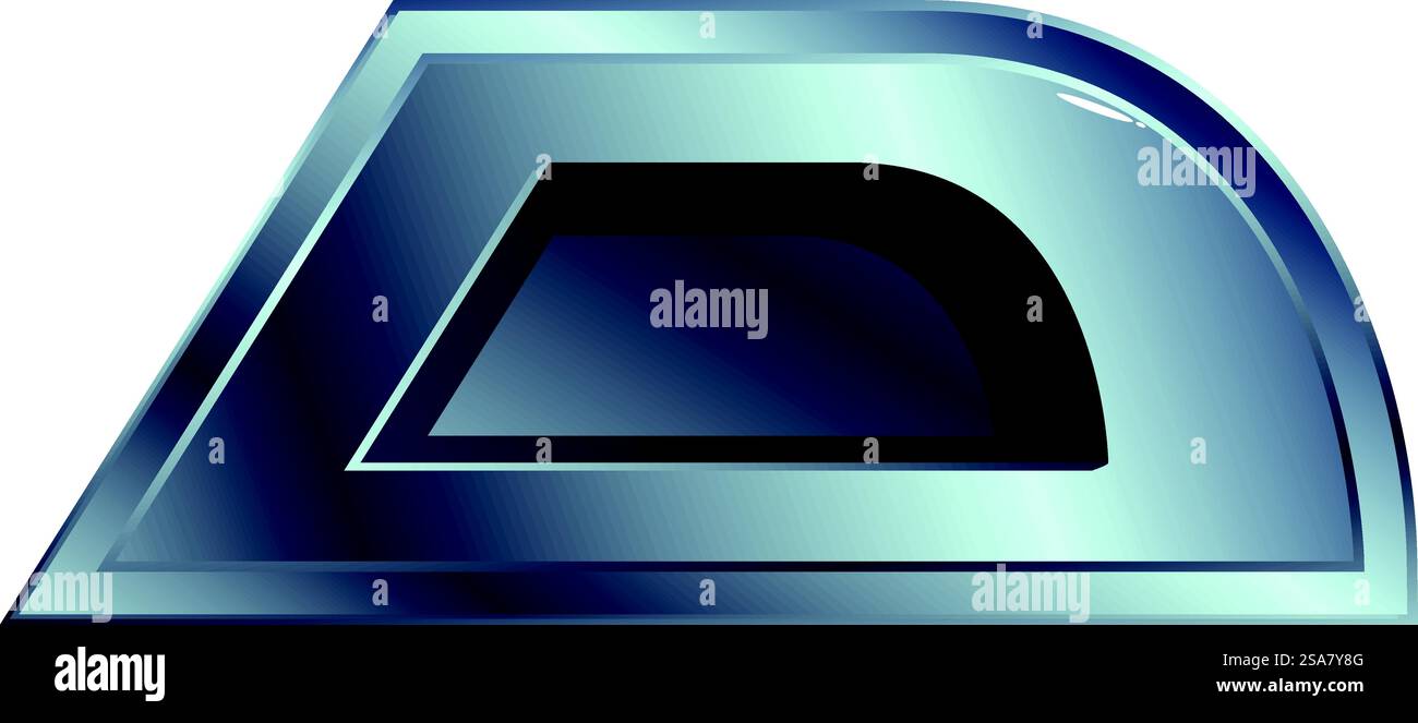 Lettera d in argento con bordo smussato per logo, design e altro ancora. Lettera d argento con bordo smussato per i loghi Illustrazione Vettoriale