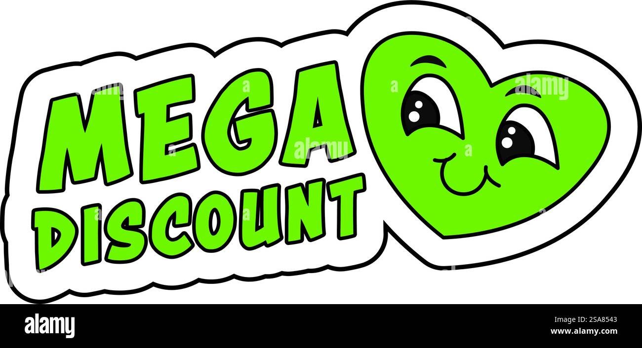 Sconti sui marchi preferiti, mega sconto. Vendita di prodotti, disponibilità e prezzi moderati, promozioni permanenti e offerte garanzia di qualità. Costi ridotti quantità limitata. Vettore in stile piatto. Mega sconto, offerte promozionali sui prodotti Illustrazione Vettoriale