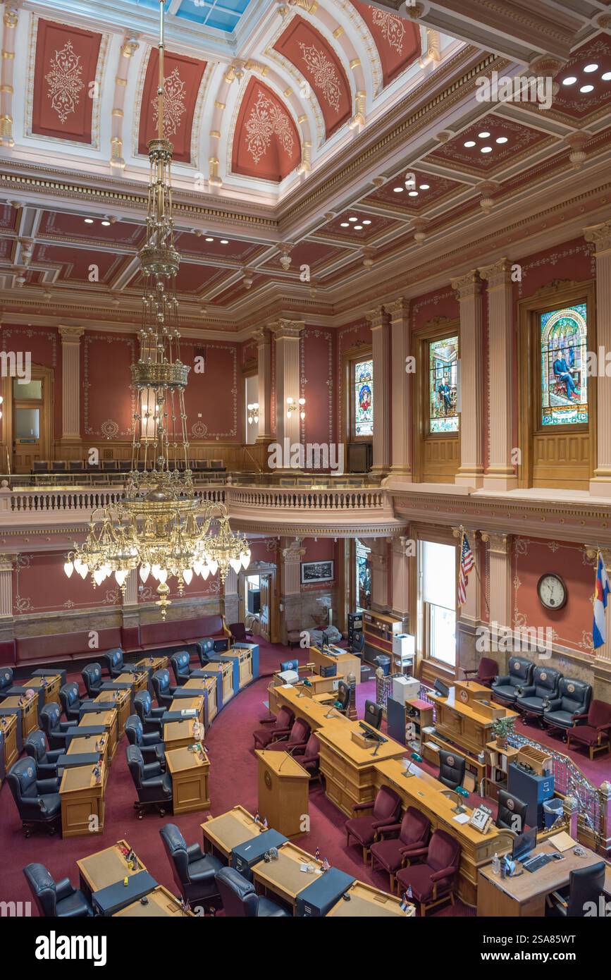 Denver, CO USA - 27 giugno 2018: Camere del Senato presso il Campidoglio dello Stato del Colorado. Foto Stock