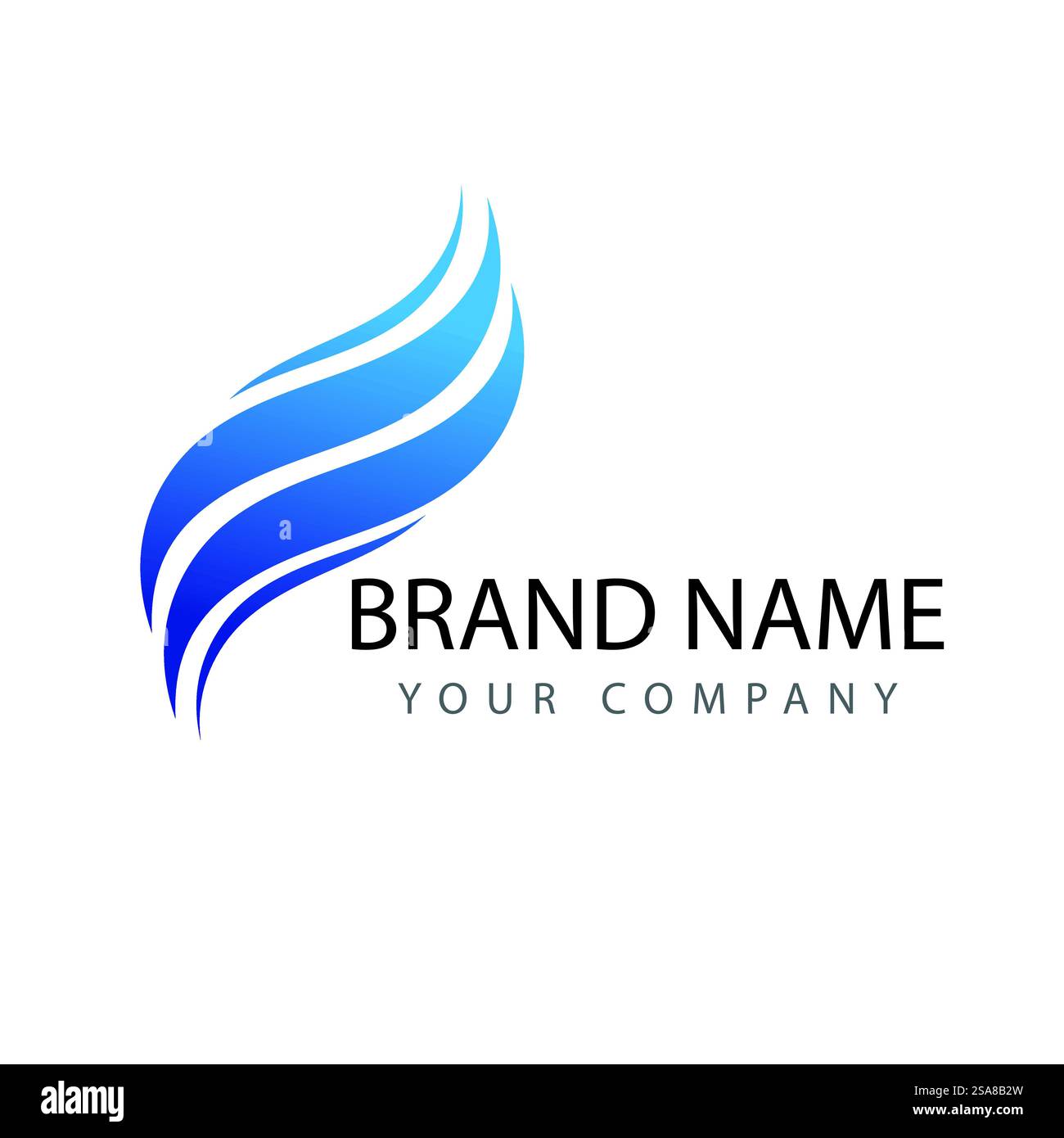 Modello del simbolo e del vettore del logo delle onde d'acqua Illustrazione Vettoriale