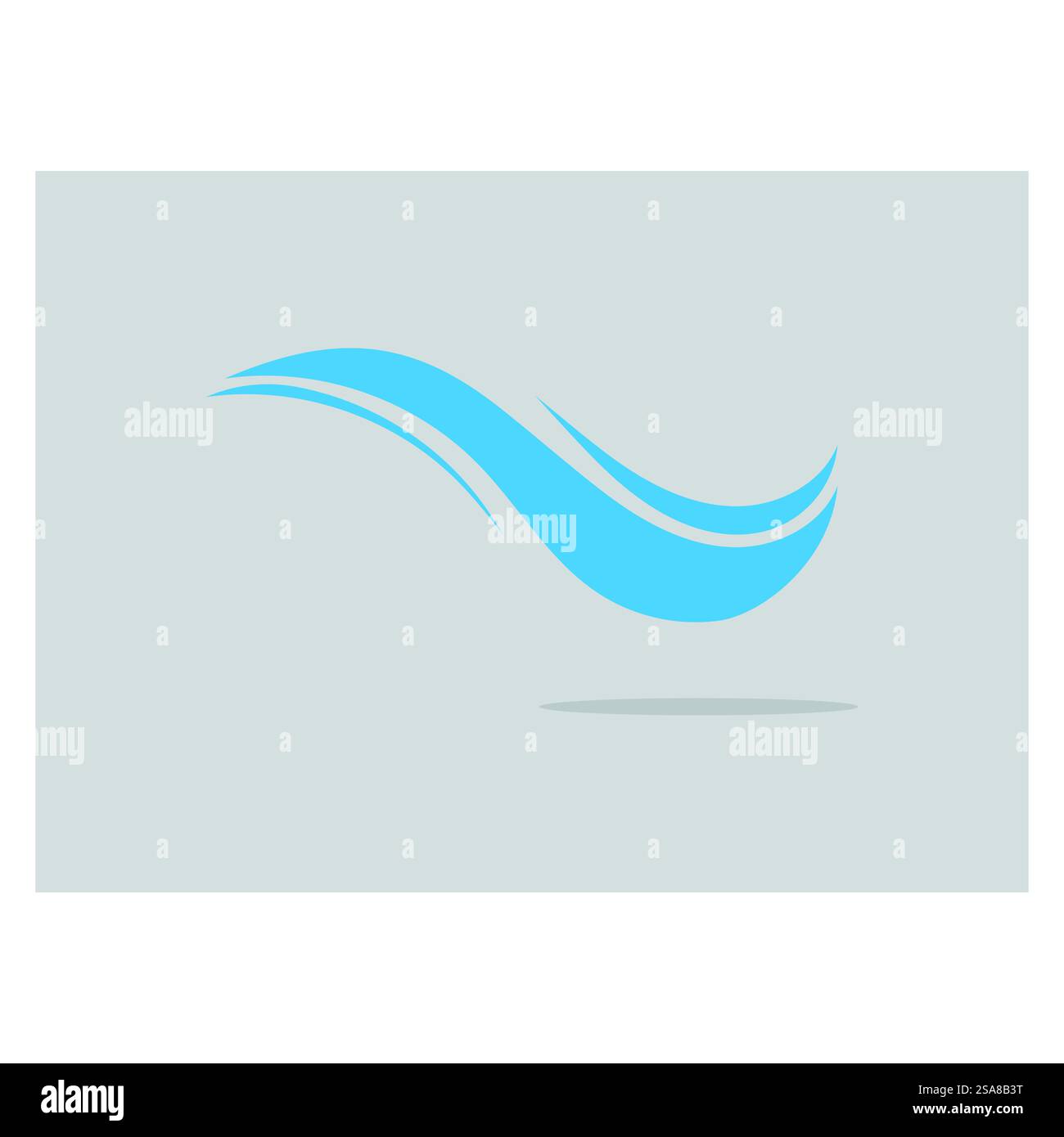 Modello del simbolo e del vettore del logo delle onde d'acqua Illustrazione Vettoriale