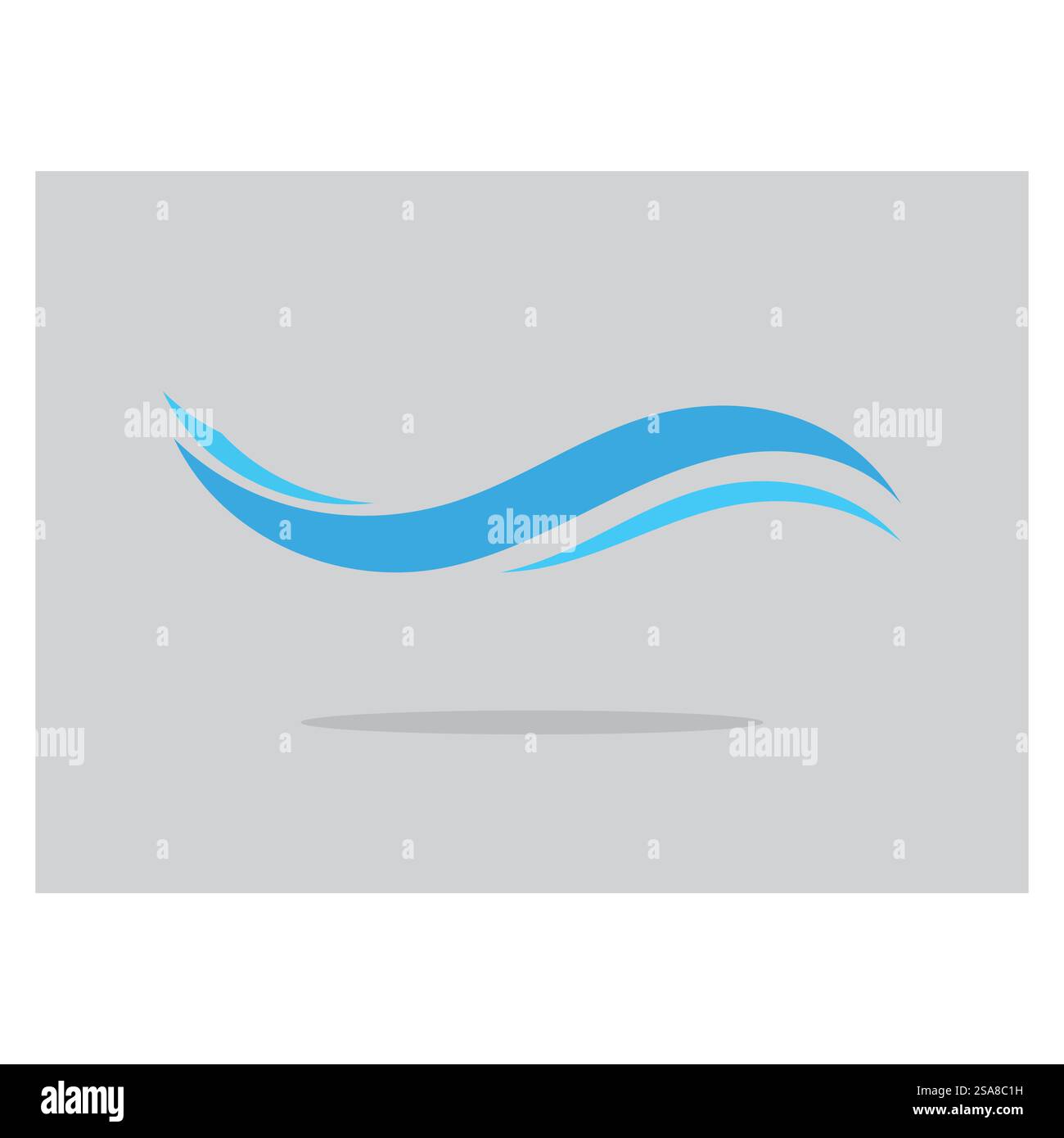 Modello del simbolo e del vettore del logo delle onde d'acqua Illustrazione Vettoriale