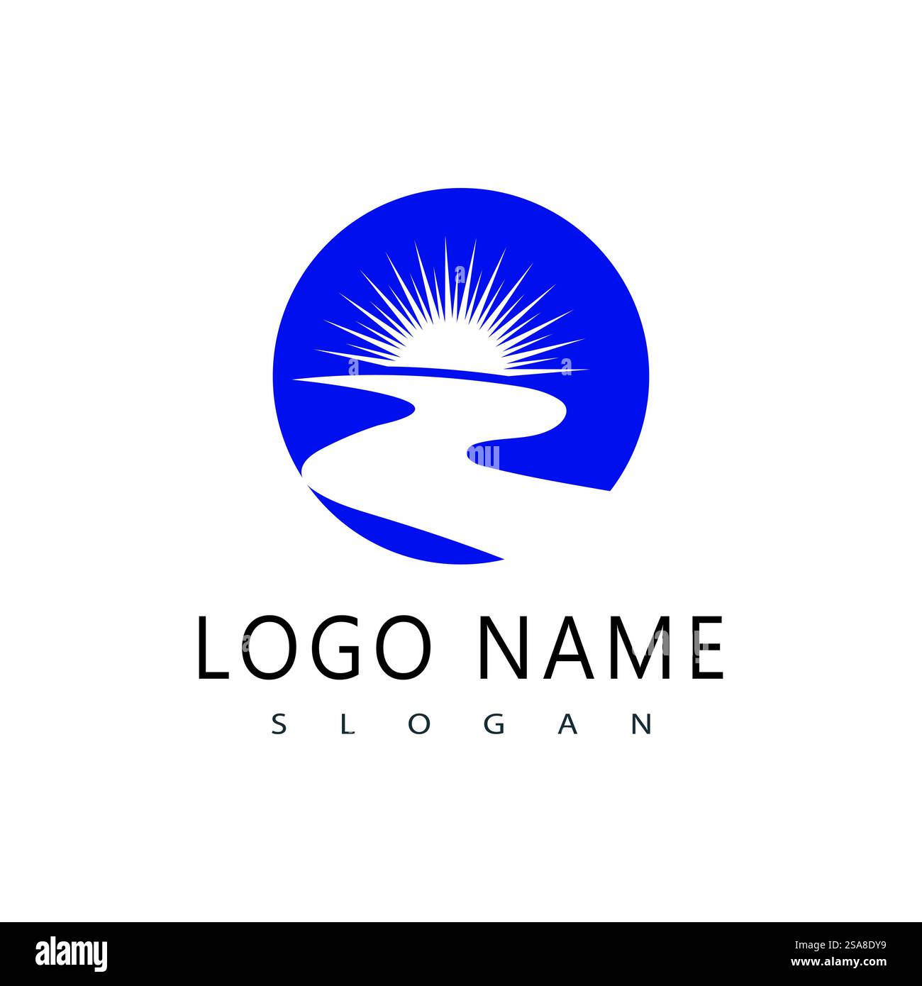 Fiume icona vettore illustration design Illustrazione Vettoriale