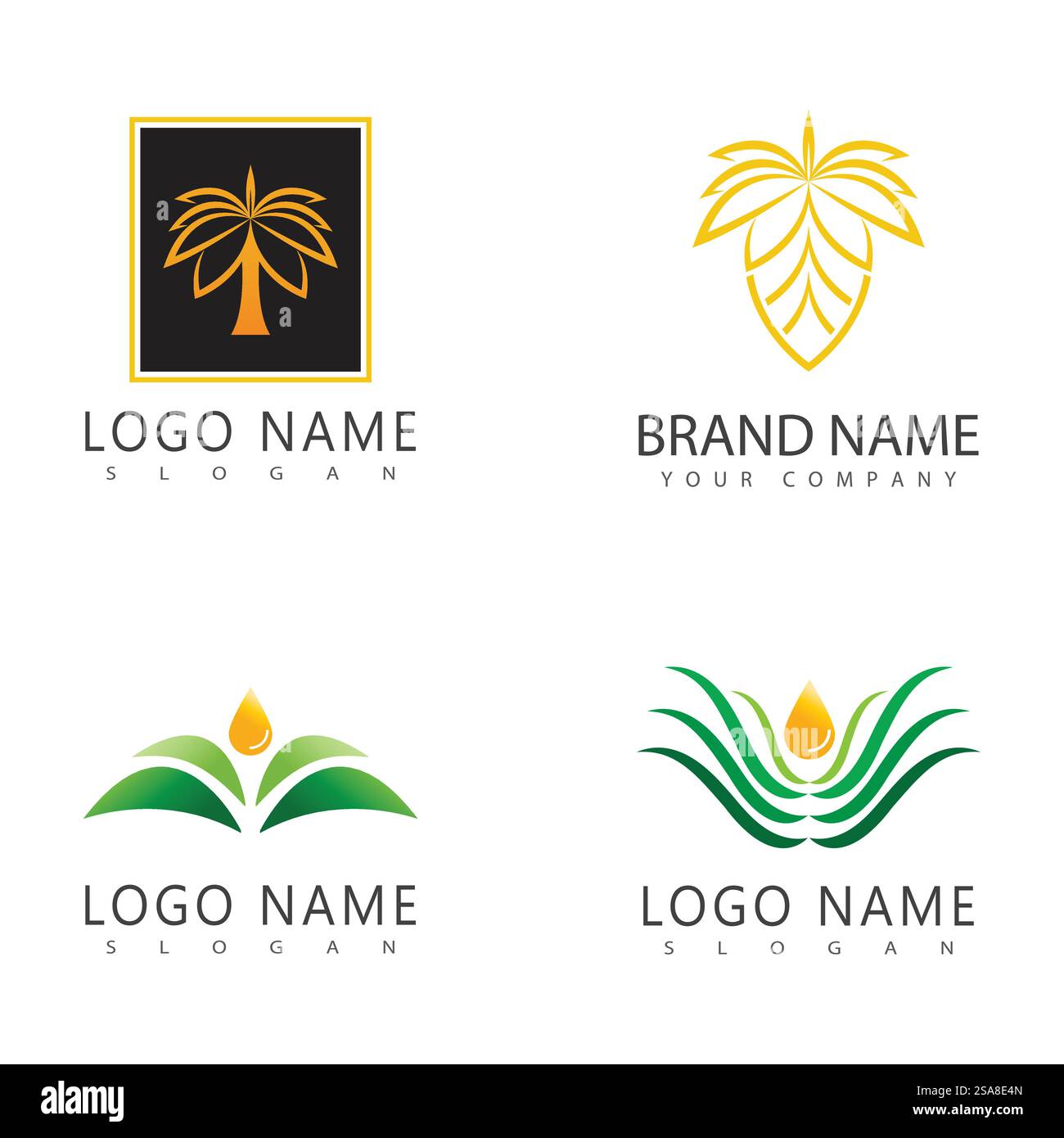 Palm tree estate modello logo illustrazione vettoriale Illustrazione Vettoriale