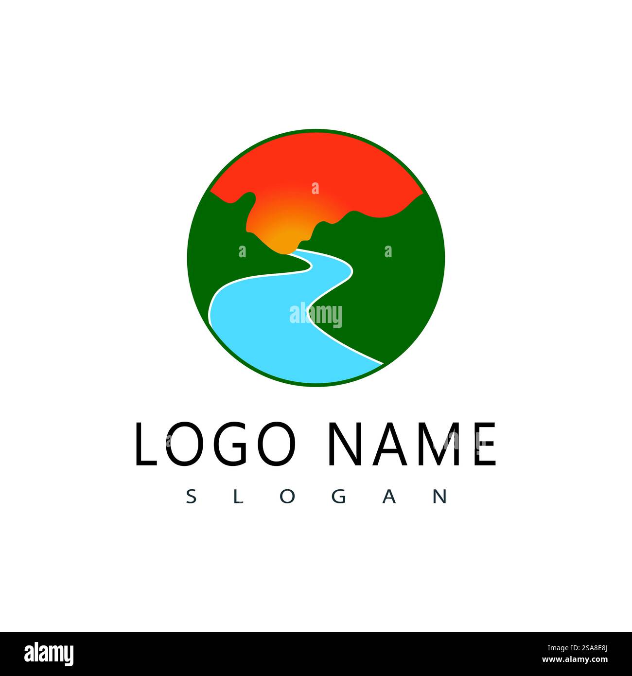 Fiume icona vettore illustration design Illustrazione Vettoriale