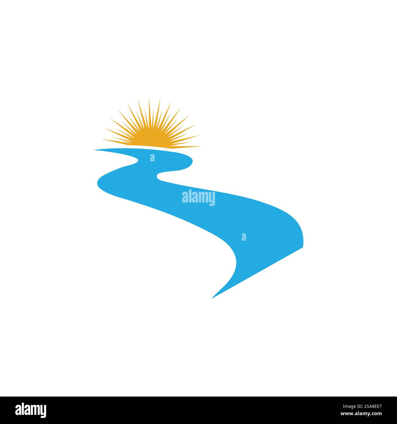 Fiume icona vettore illustration design Illustrazione Vettoriale