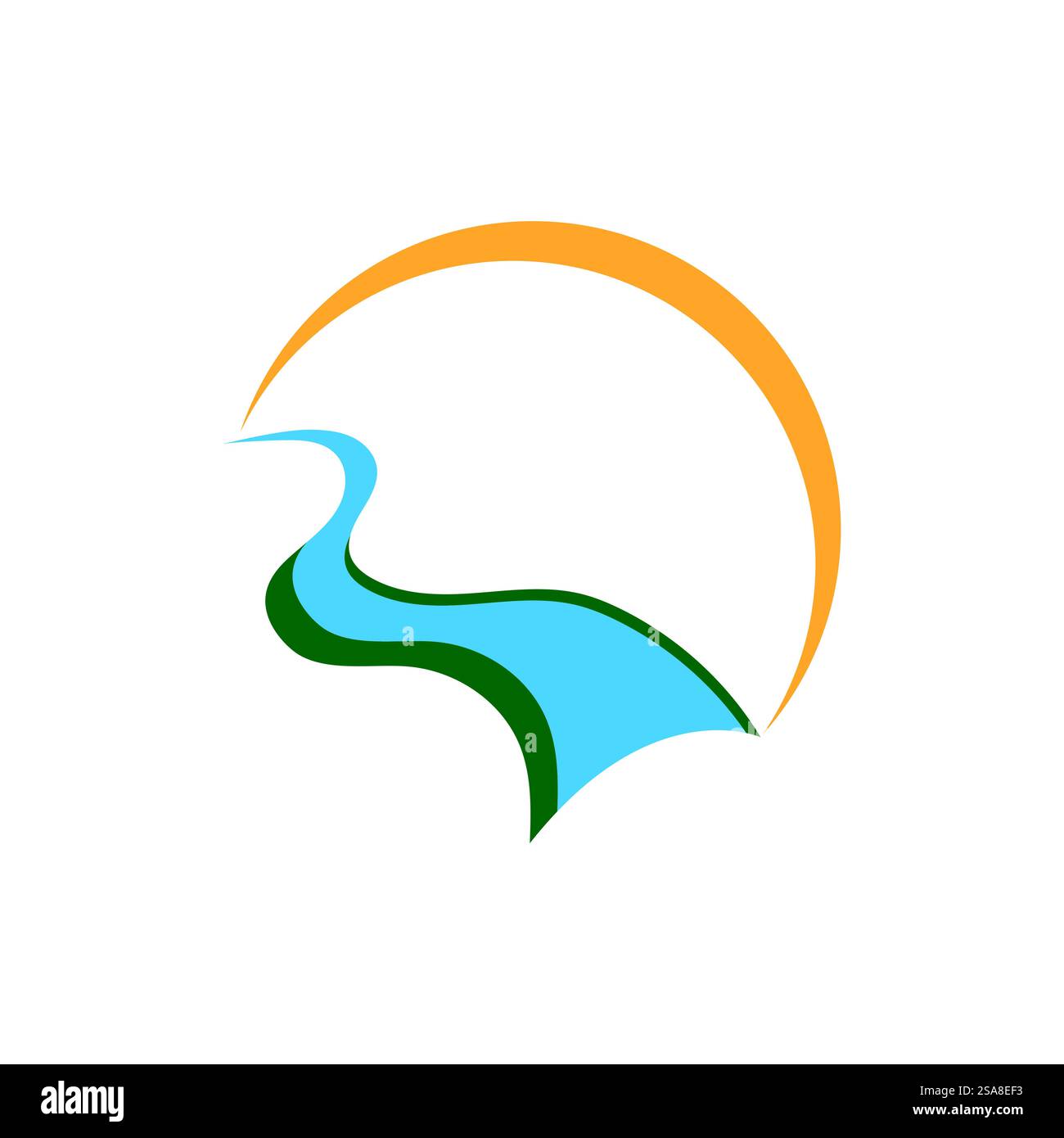 Fiume icona vettore illustration design Illustrazione Vettoriale