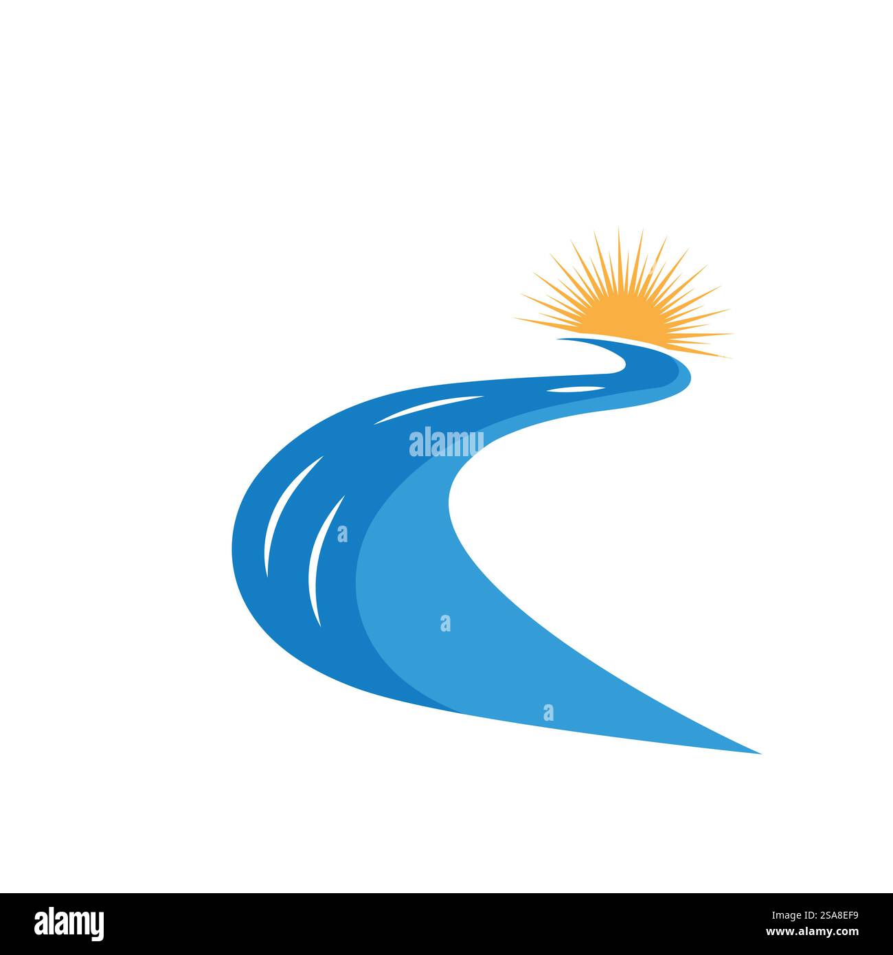 Fiume icona vettore illustration design Illustrazione Vettoriale