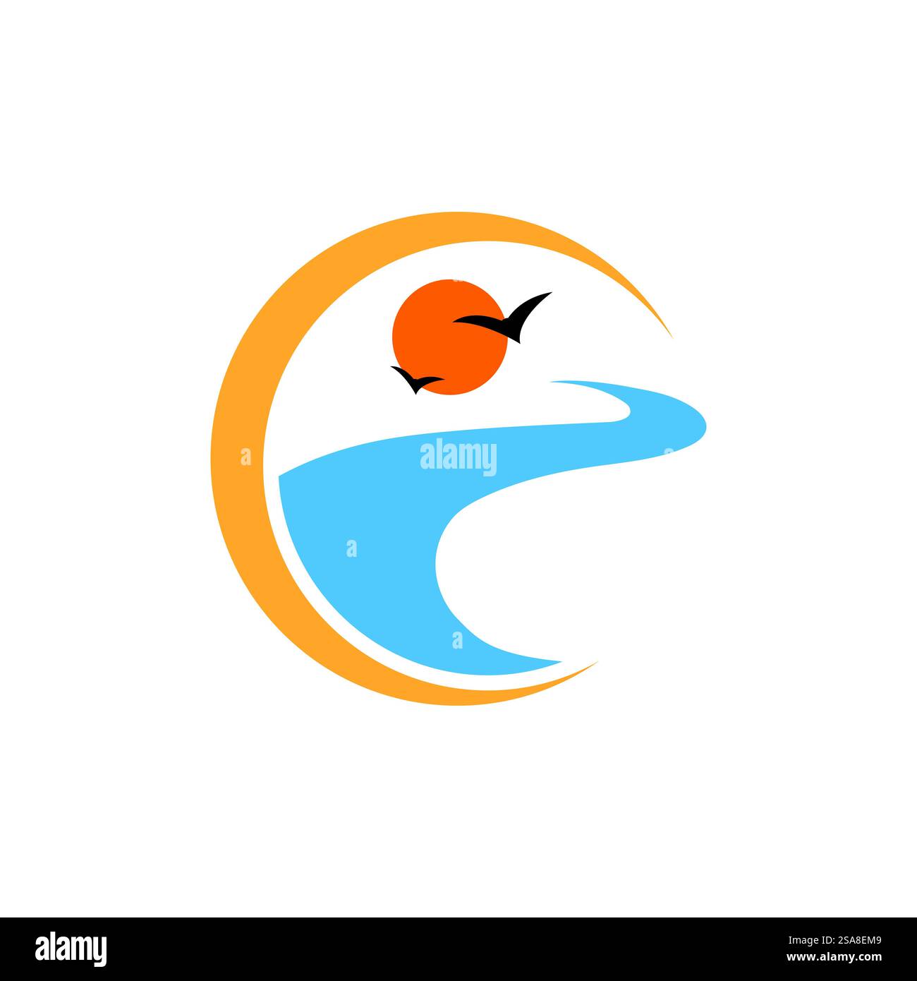 Fiume icona vettore illustration design Illustrazione Vettoriale