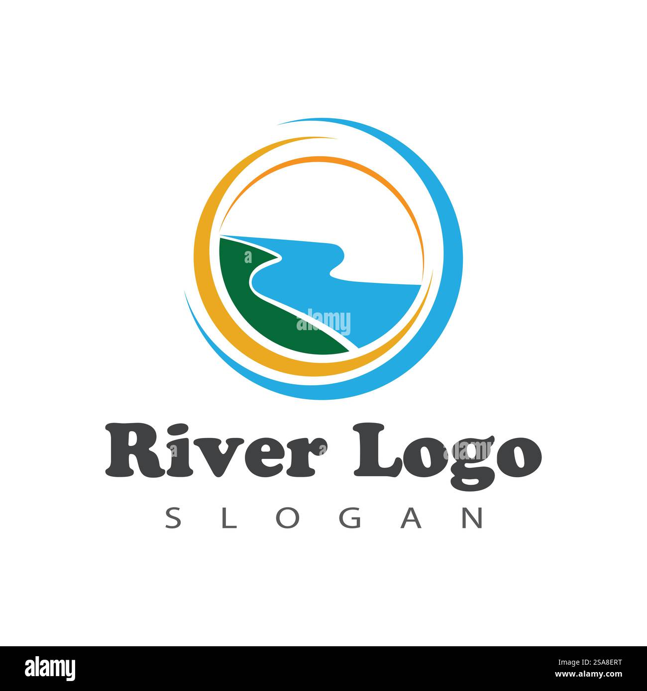 Fiume icona vettore illustration design Illustrazione Vettoriale