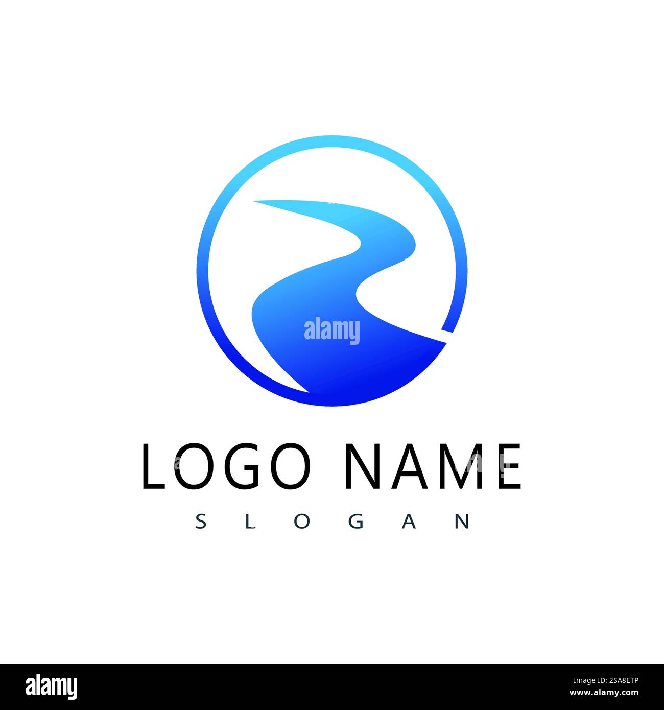 Fiume icona vettore illustration design Illustrazione Vettoriale