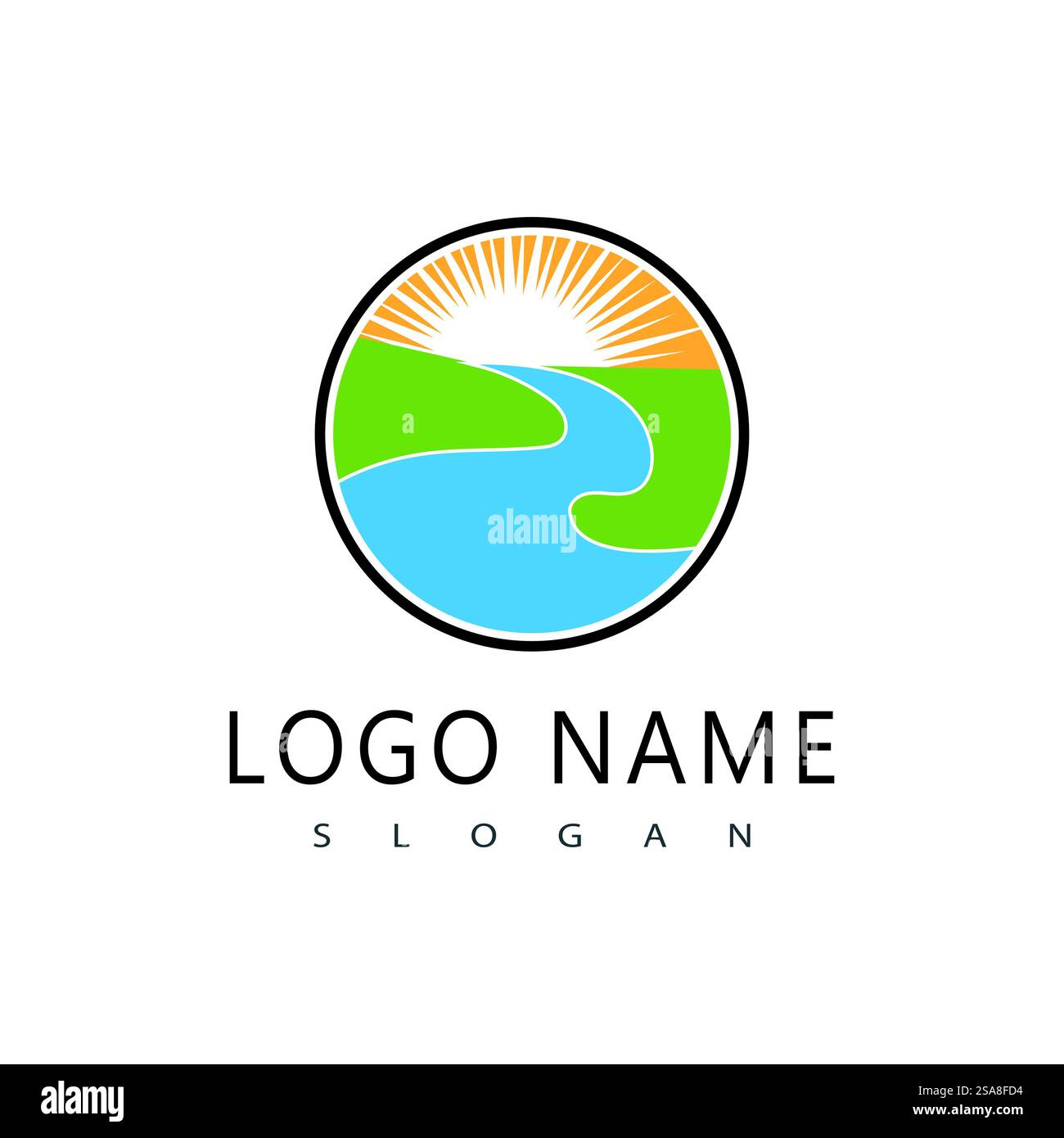 Fiume icona vettore illustration design Illustrazione Vettoriale