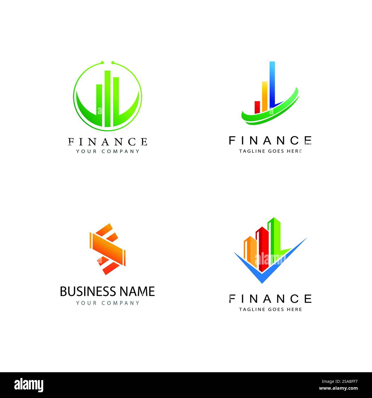 Finanza aziendale Logo vettore template design icona Illustrazione Vettoriale