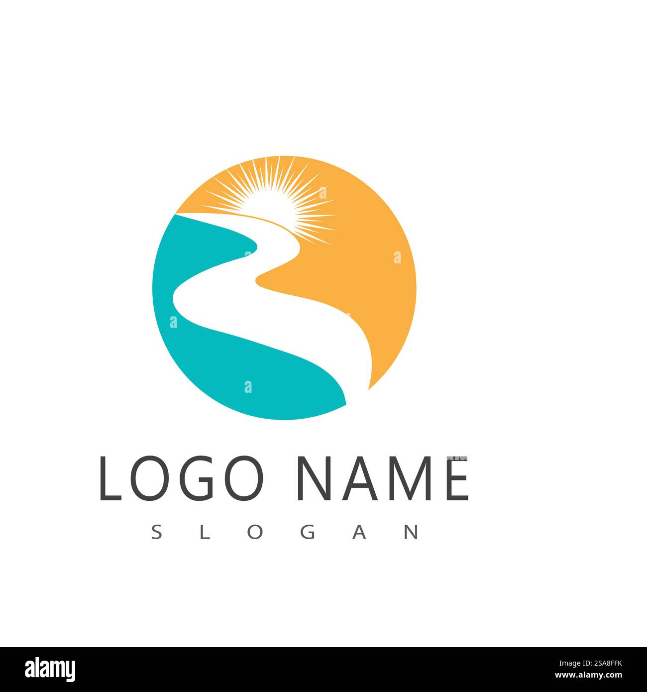 Fiume icona vettore illustration design Illustrazione Vettoriale