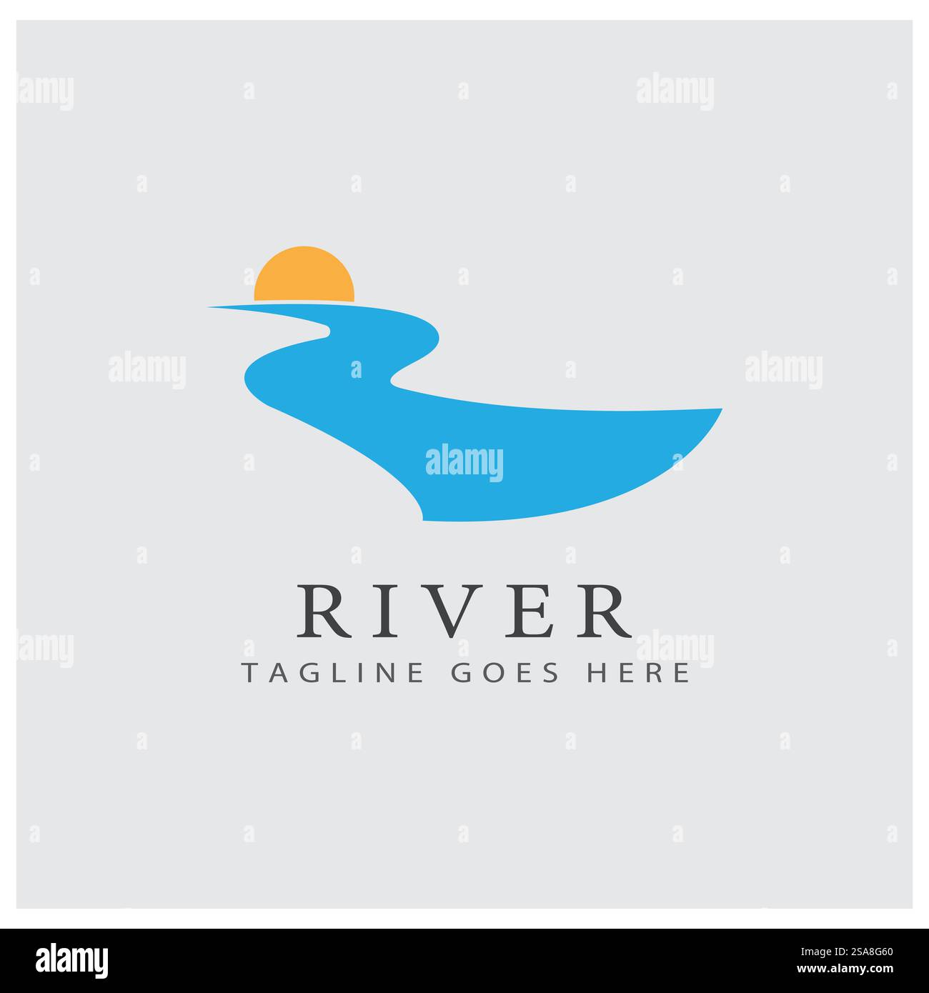 Fiume icona vettore illustration design Illustrazione Vettoriale