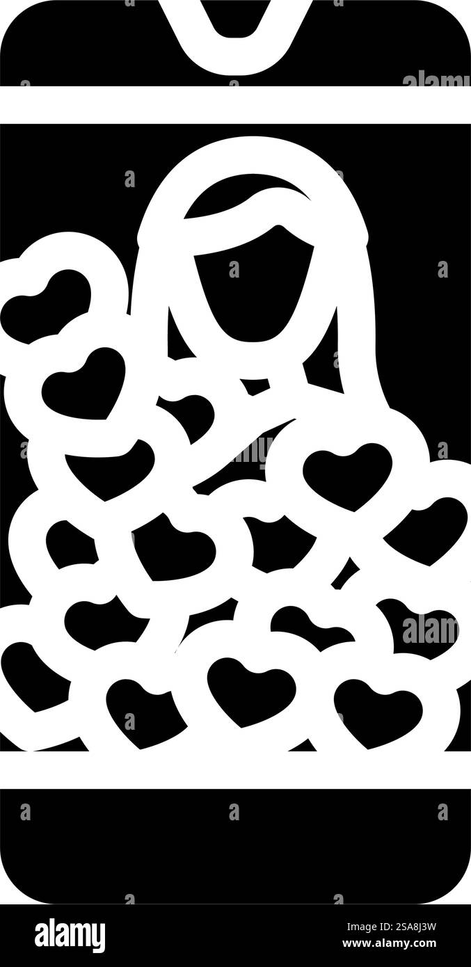 vettore icona glifo dei social media per contenuti virali. contenuti virali dei social media. illustrazione del simbolo isolato. illustrazione vettoriale dell'icona glifo di contenuti virali sui social media Illustrazione Vettoriale