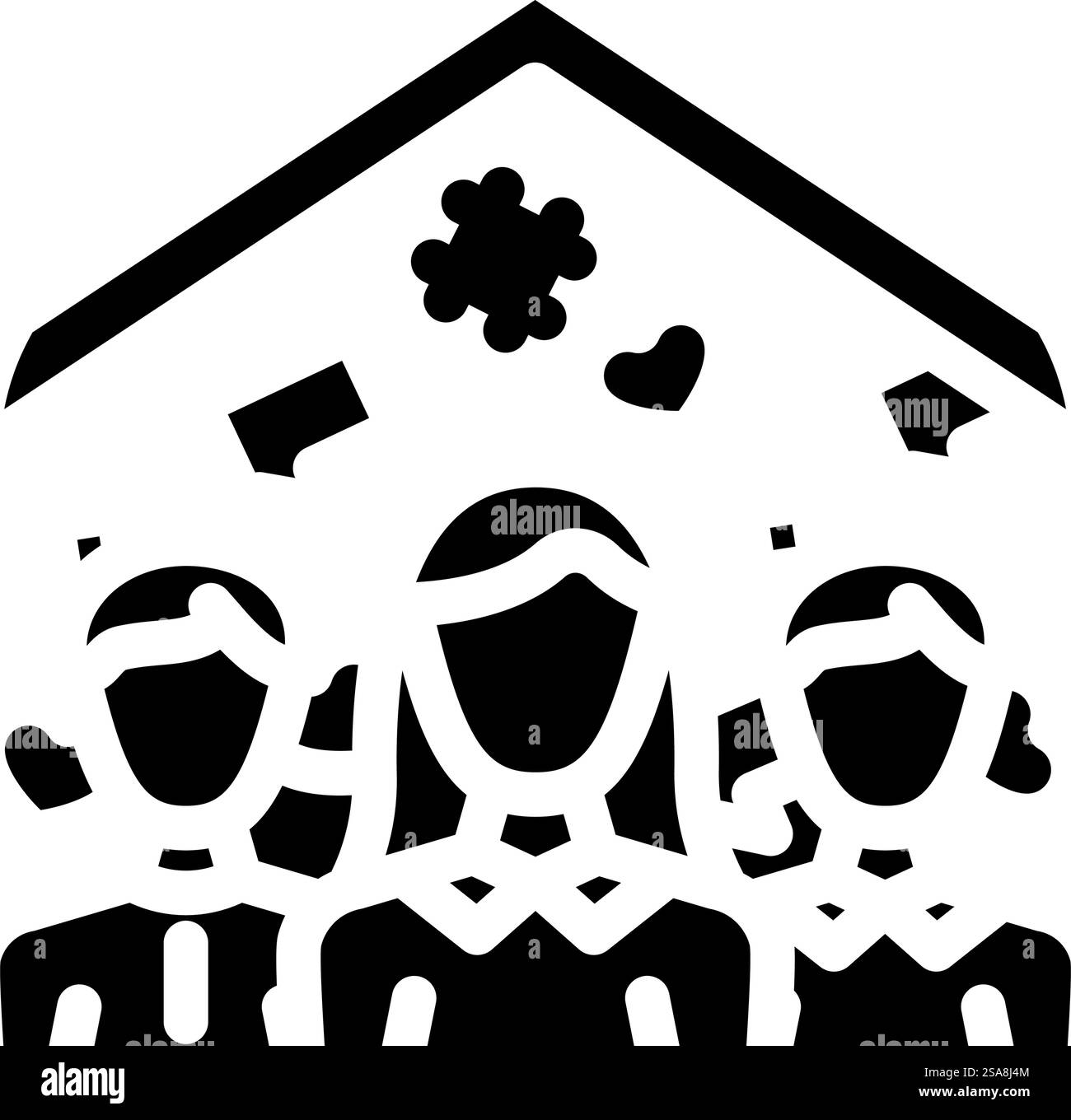 creazione di comunità di social media con icone di glifi. firma social media per la creazione di comunità. illustrazione del simbolo isolato. illustrazione vettoriale dell'icona glifo dei social media per la creazione di comunità Illustrazione Vettoriale