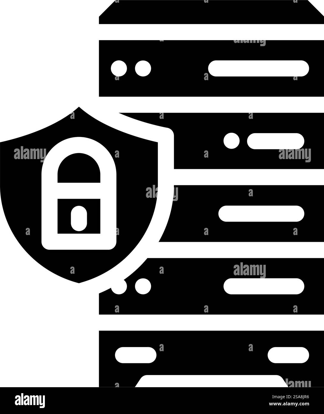 vettore icona glifo del database di controllo dell'accesso ai dati. firma del database di controllo dell'accesso ai dati. illustrazione del simbolo isolato. illustrazione del vettore dell'icona del glifo del database di controllo dell'accesso ai dati Illustrazione Vettoriale