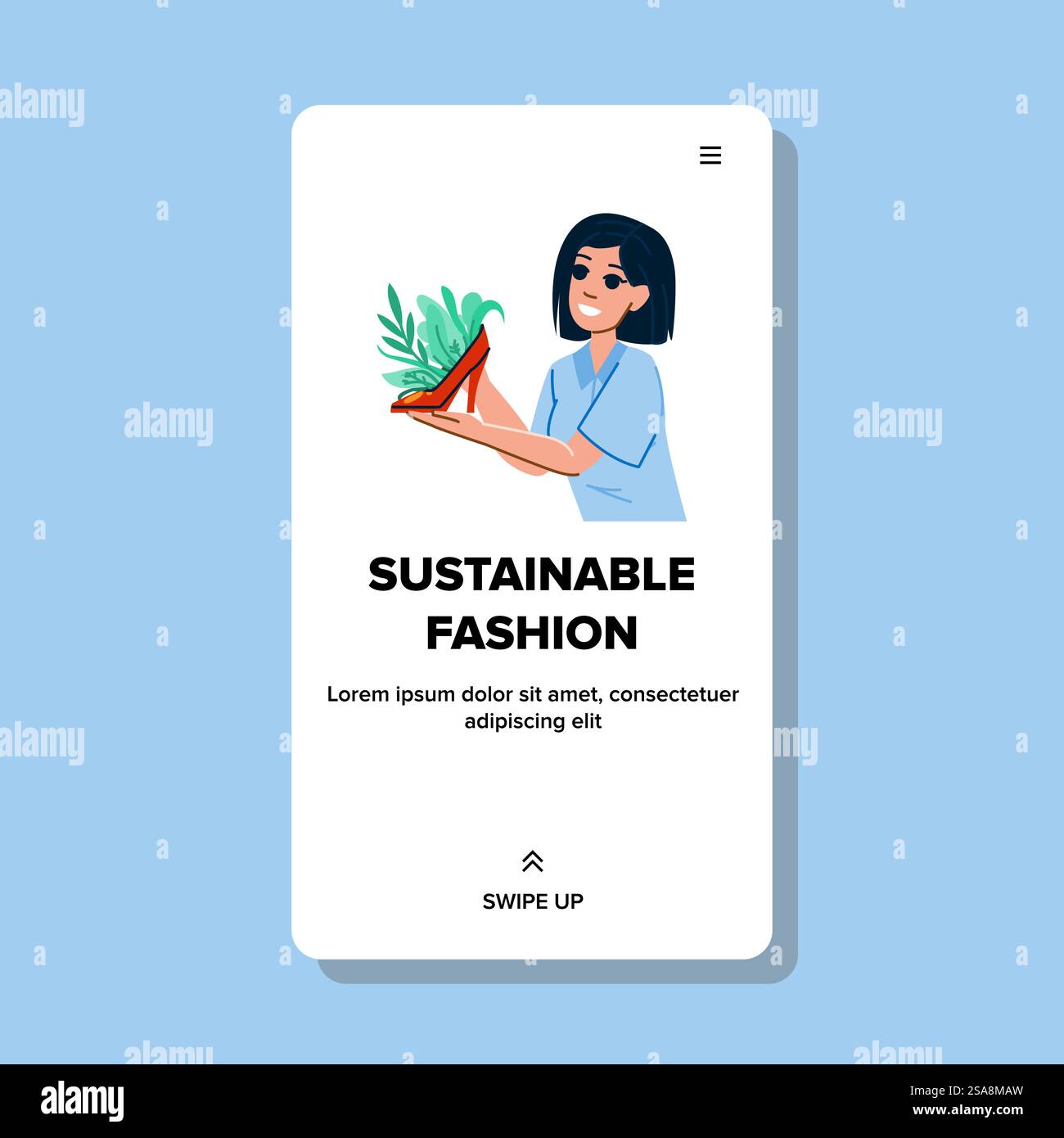 vettore di moda biologico e sostenibile. riciclo riutilizzabile, ambiente del negozio, ecologia dei materiali, illustrazione di cartoni animati piatti di moda biologica sostenibile. vettore di moda biologico e sostenibile Illustrazione Vettoriale